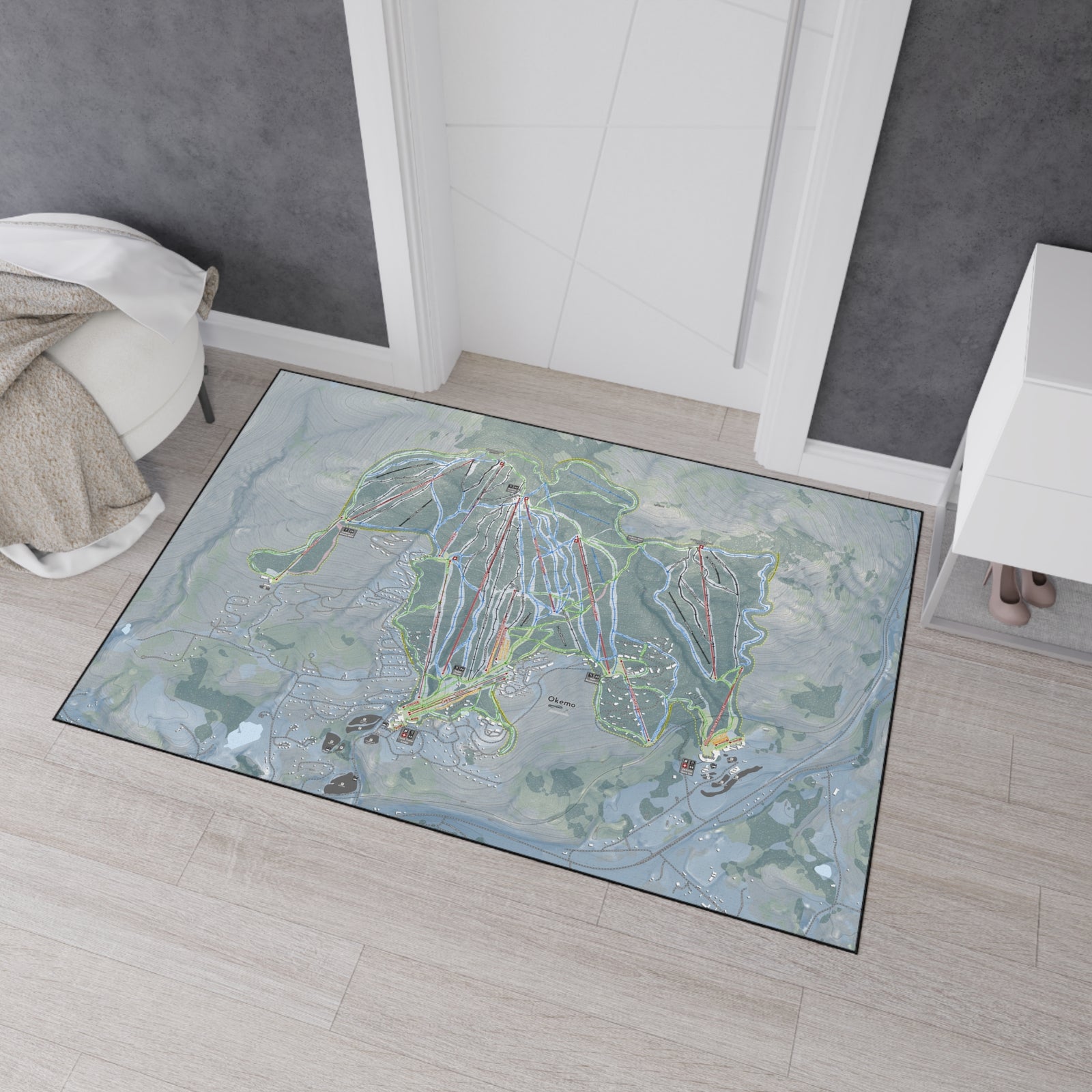 Okemo Mountain, Vermont Ski Resort Map Heavy Duty Floor Mat