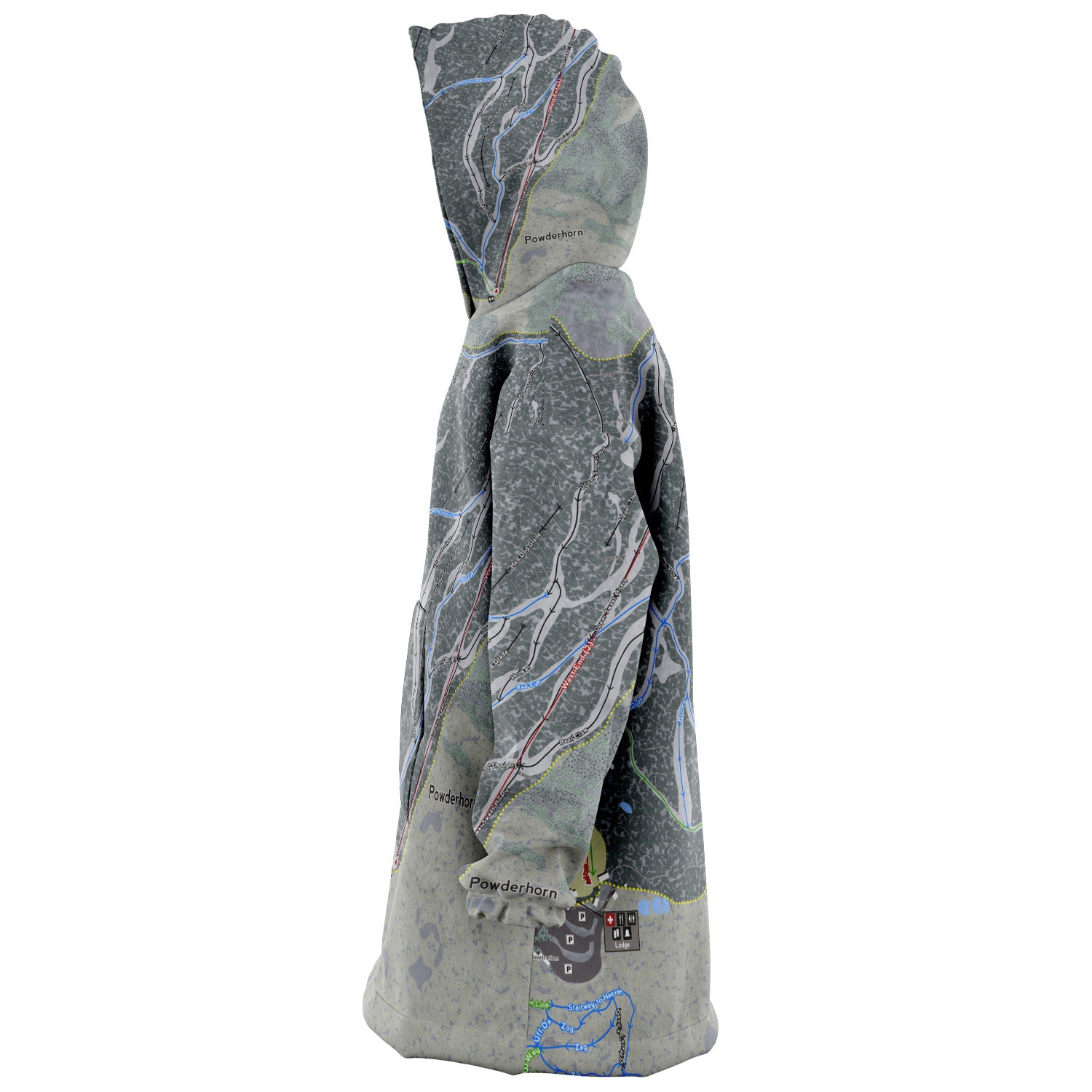Powderhorn, Colorado Ski Trail Map - Snug Hoodie