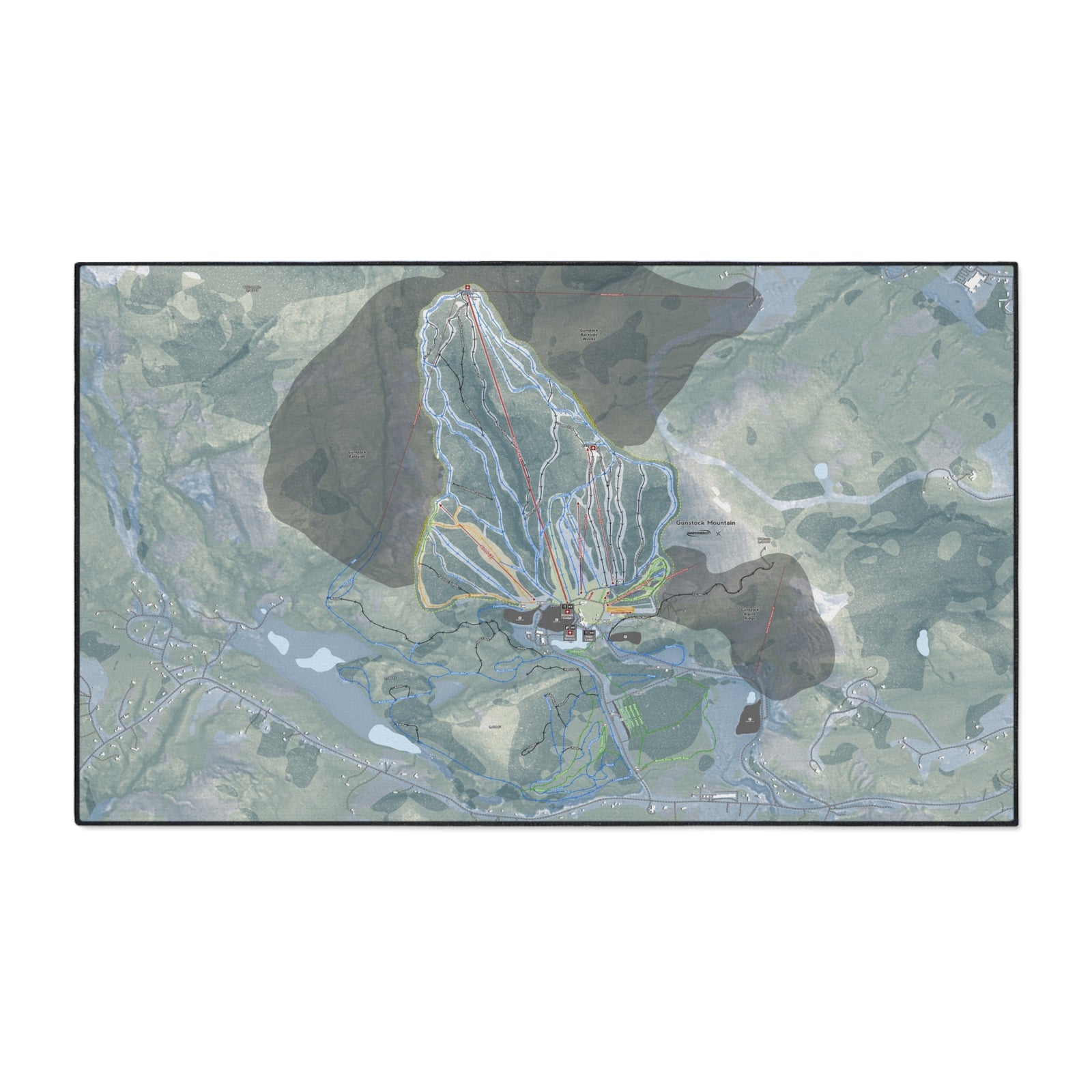 Gunstock Mountain, New Hampshire Ski Resort Map Heavy Duty Floor Mat