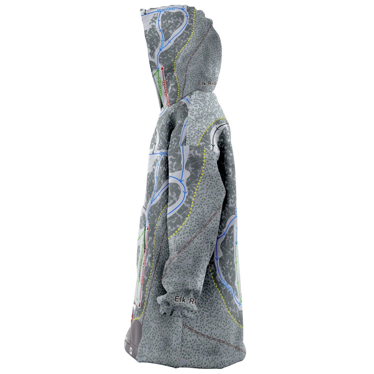 Elk Ridge, Arizona Ski Trail Map Snug Hoodie