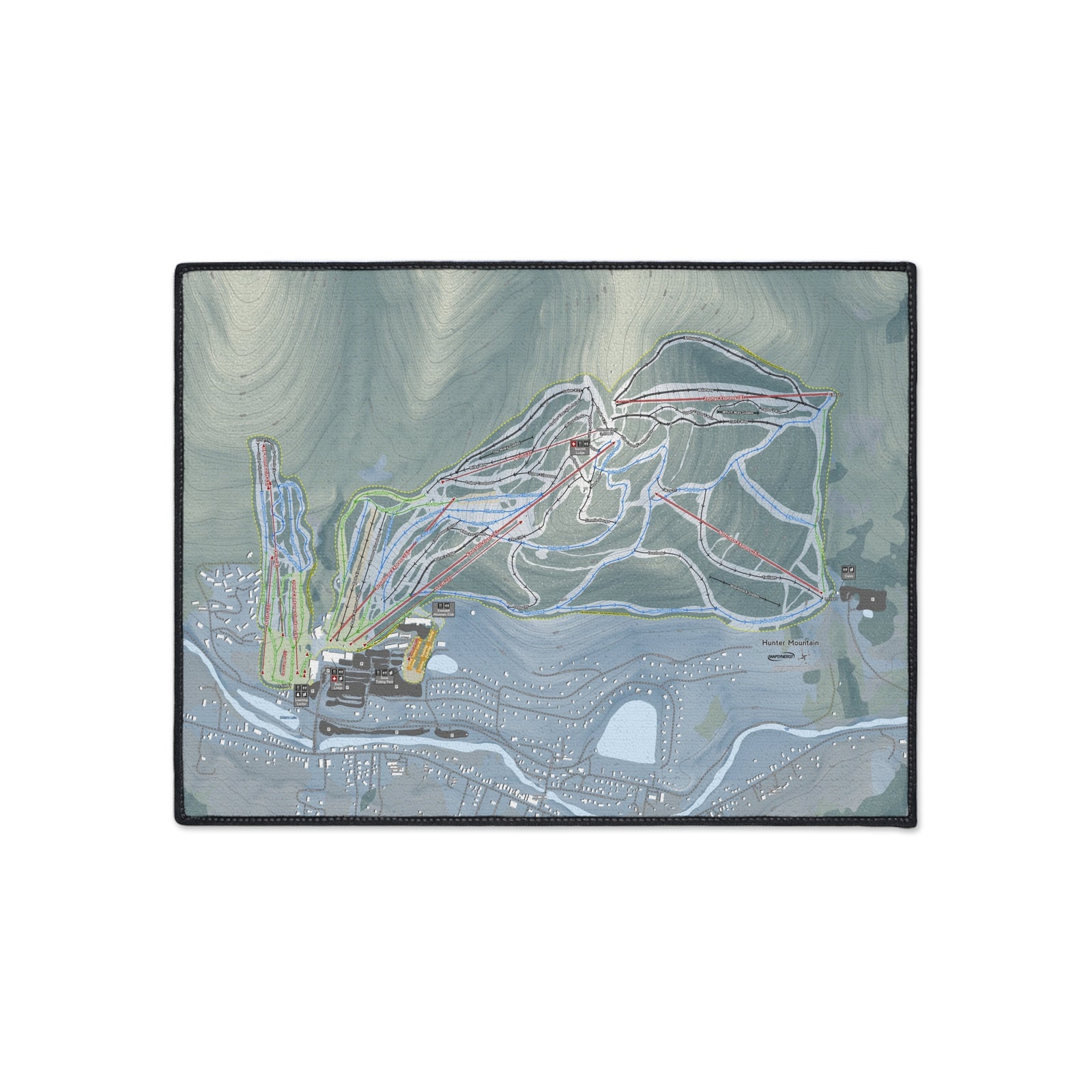 Hunter Mountain, New York Ski Resort Map Heavy Duty Floor Mat