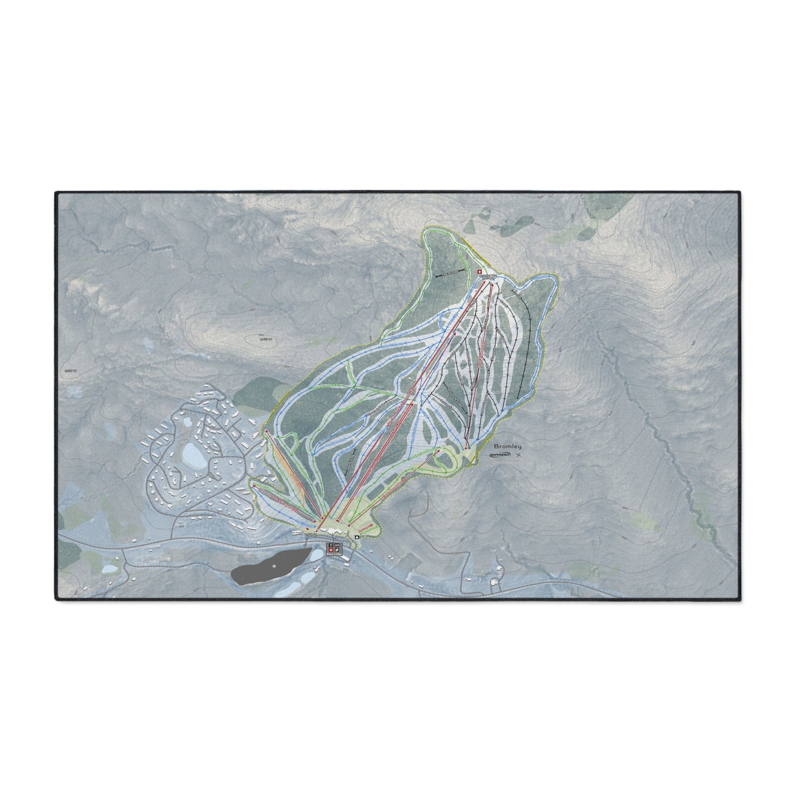 Bromley, Vermont Ski Resort Map Heavy Duty Floor Mat
