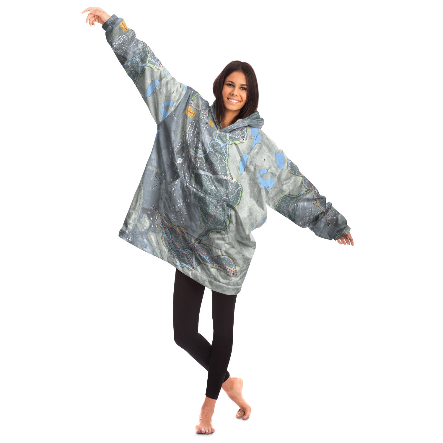 Mountain Creek, New Jersey Ski Trail Map - Snug Hoodie