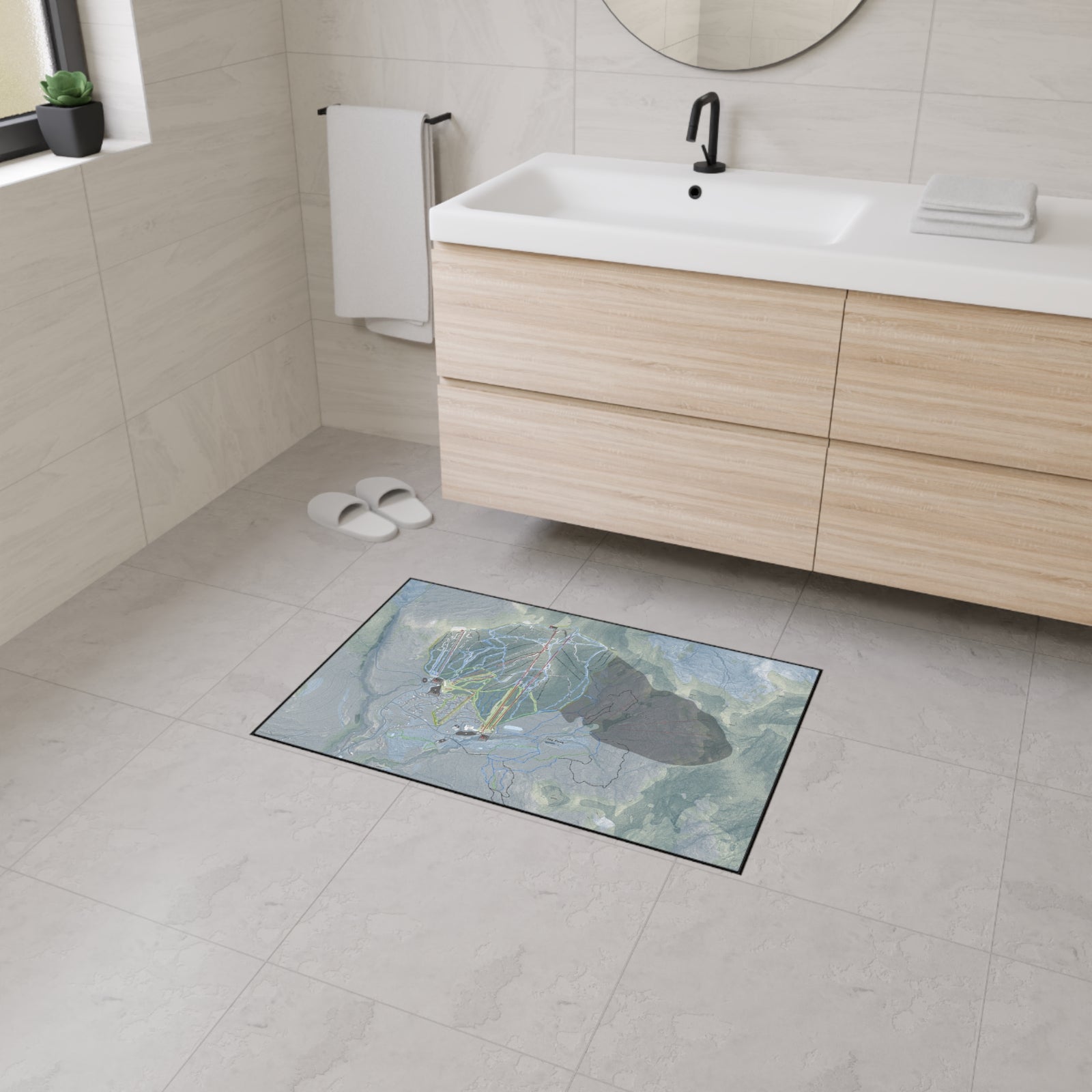 Jay Peak, Vermont Ski Resort Map Heavy Duty Floor Mat