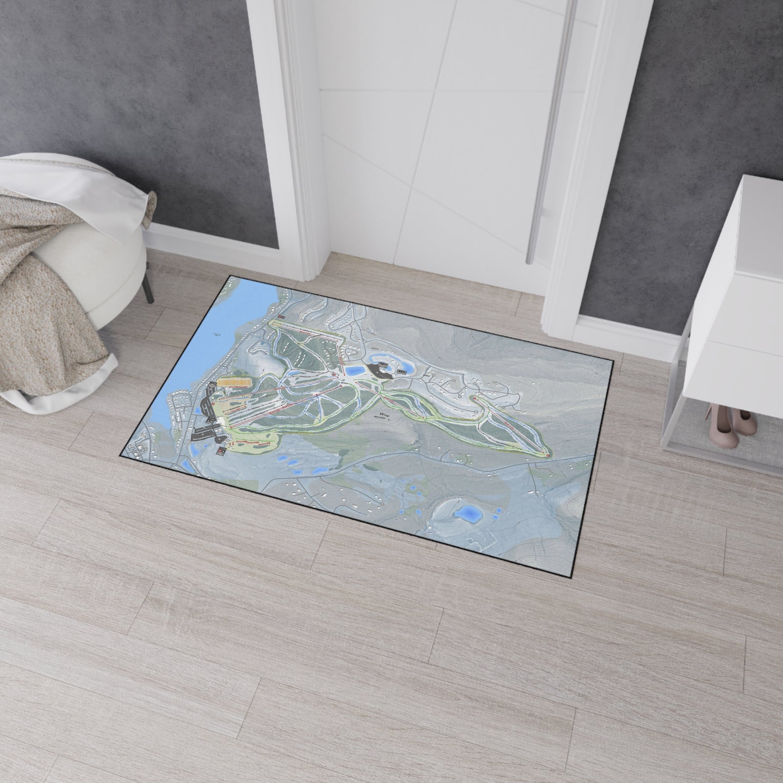 Wisp, Maryland Ski Resort Map Heavy Duty Floor Mat
