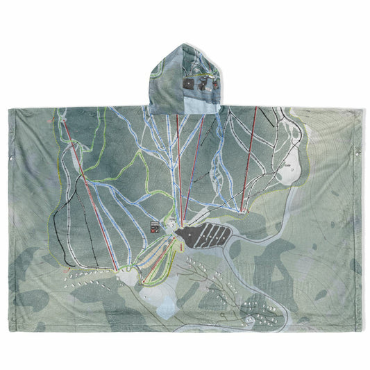 Le Massif De Charlevoix, Quebec Ski Resort Map Flannel Blanket Poncho