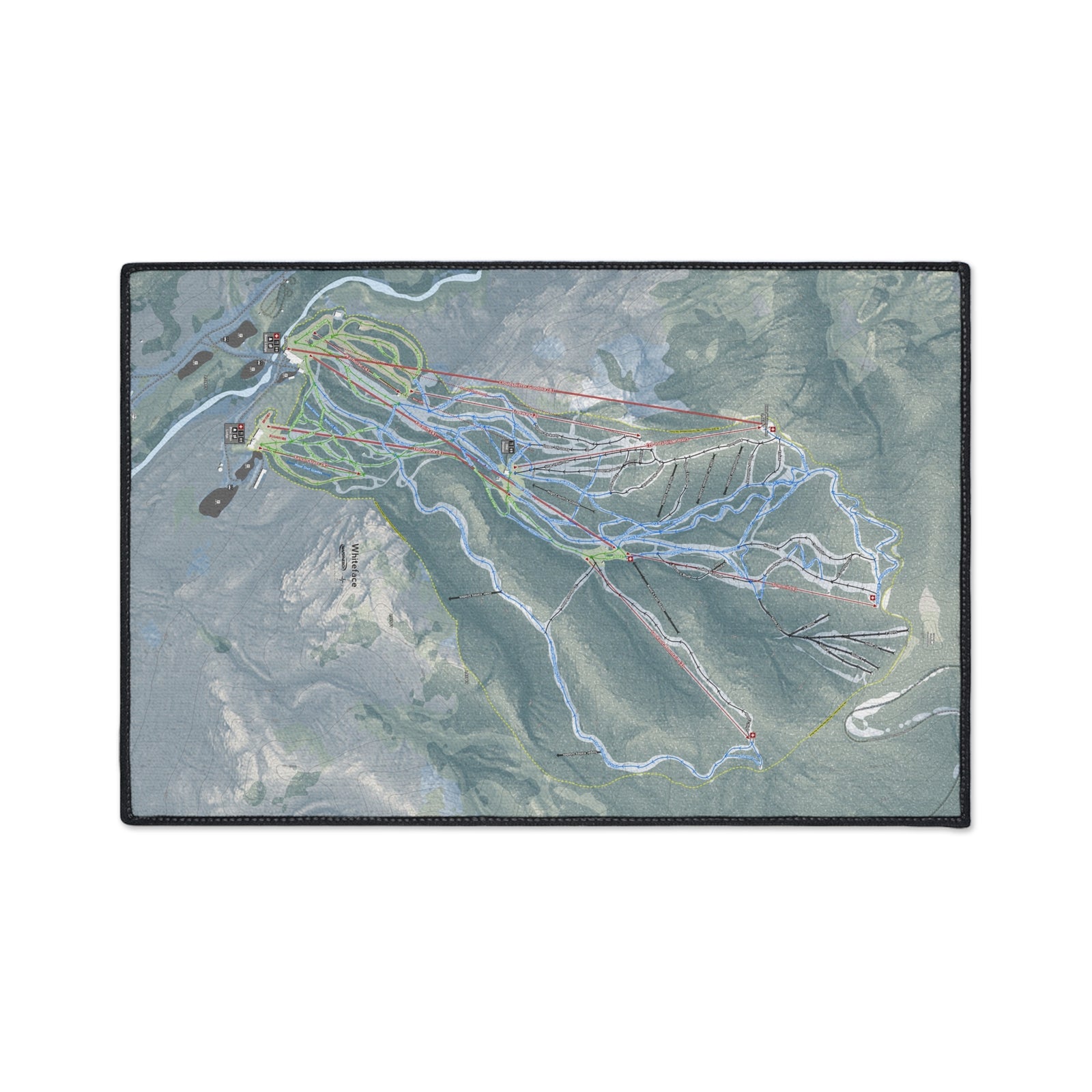 Whiteface Mountain, New York Ski Resort Map Heavy Duty Floor Mat