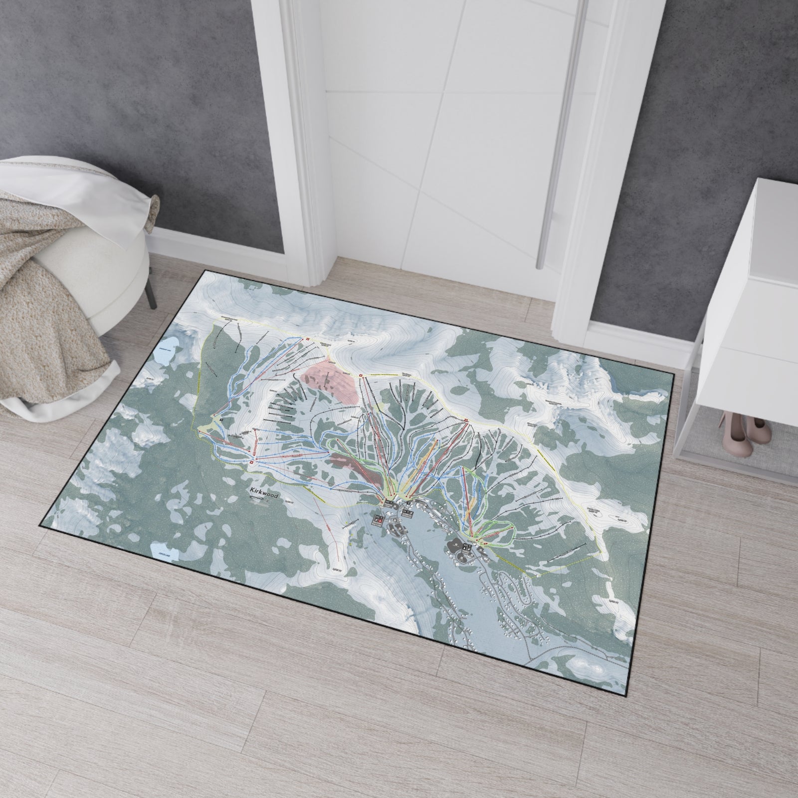 Kirkwood, California Ski Resort Map Heavy Duty Floor Mat
