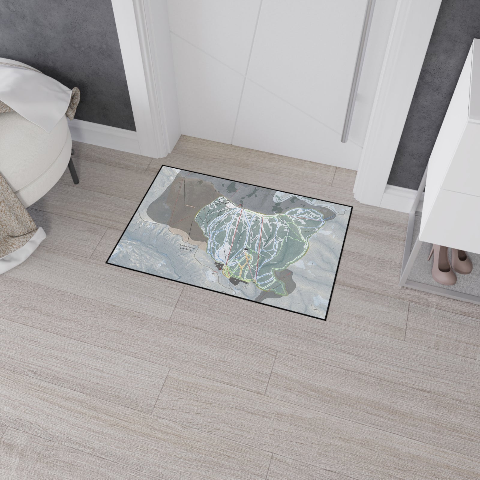 Brundage Mountain, Idaho Ski Resort Map Heavy Duty Floor Mat