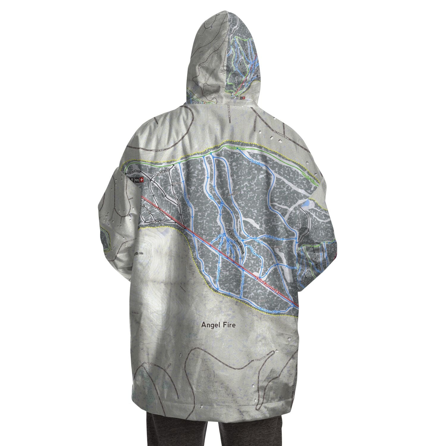Angel Fire, New Mexico Ski Trail Map - Snug Hoodie