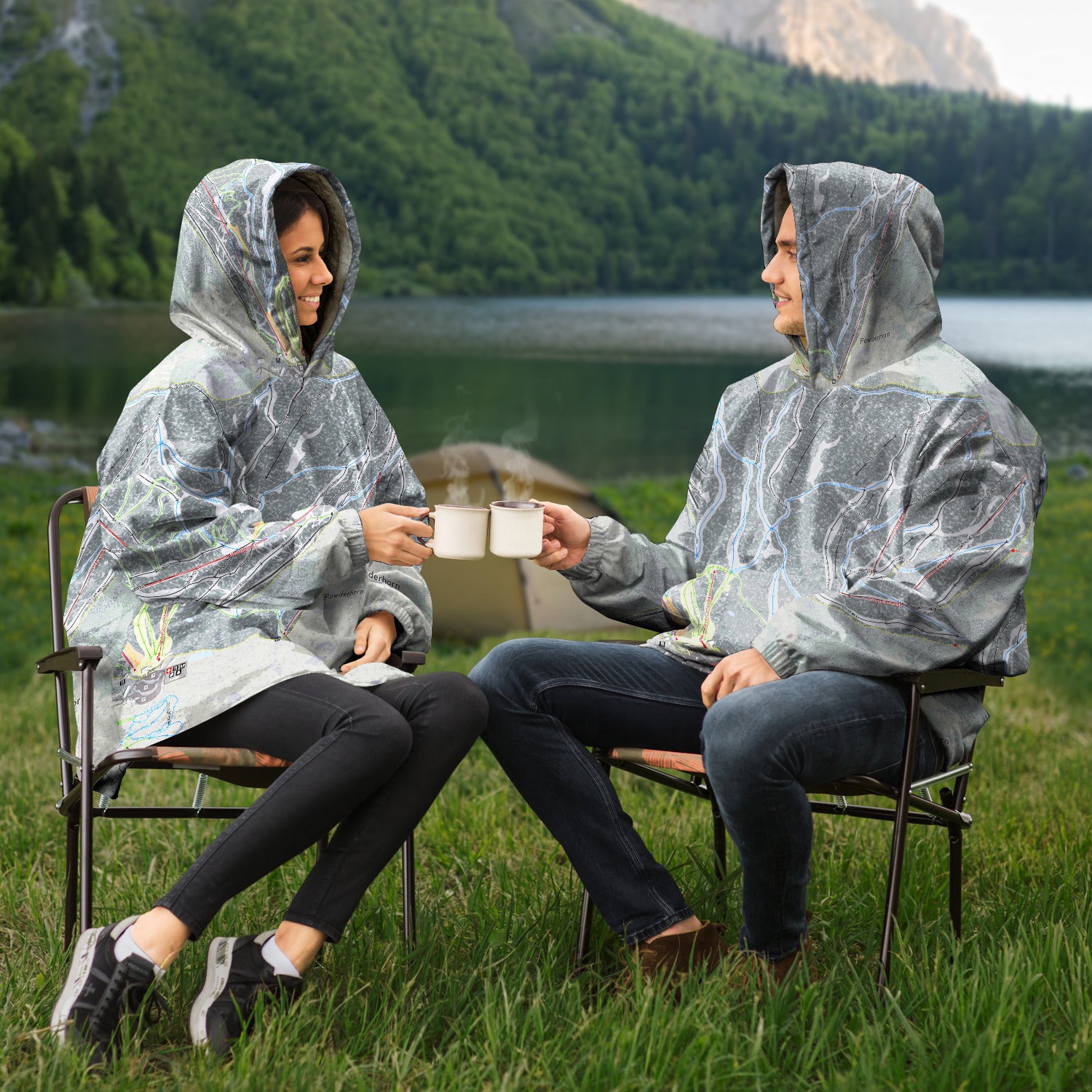 Powderhorn, Colorado Ski Trail Map - Snug Hoodie