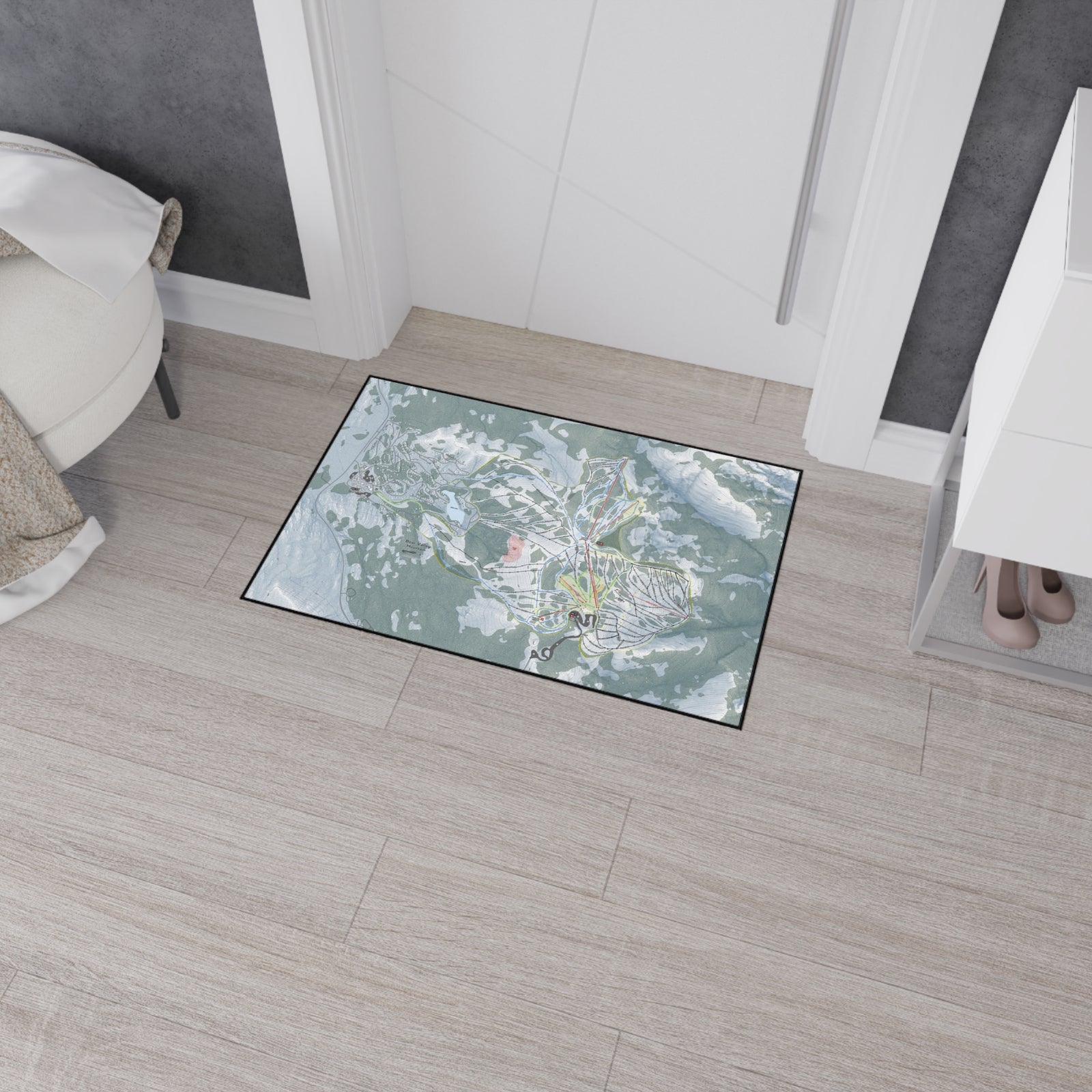 Bear Valley Mountain, California Ski Resort Map Heavy Duty Floor Mat
