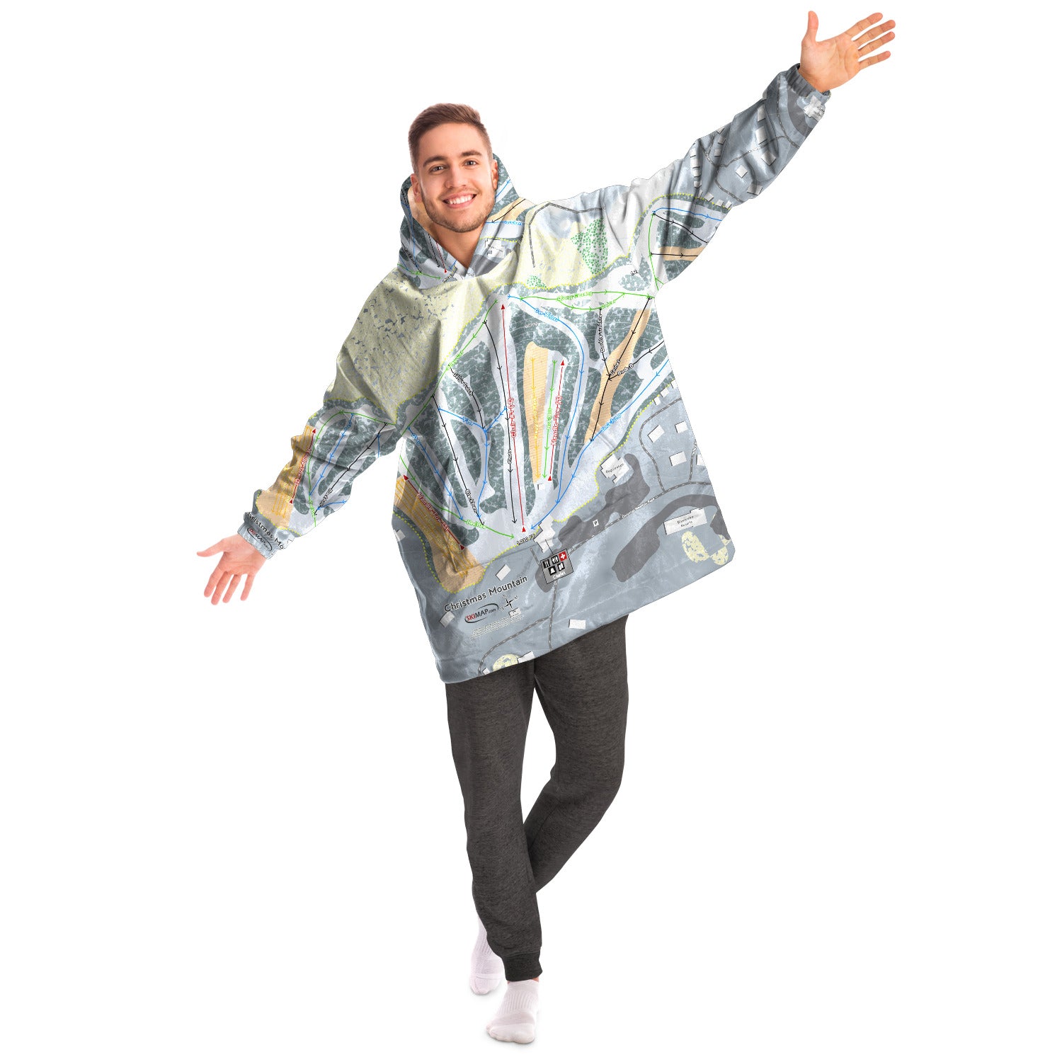 Christmas Mountain, Wisconsin Ski Trail Map - Snug Hoodie