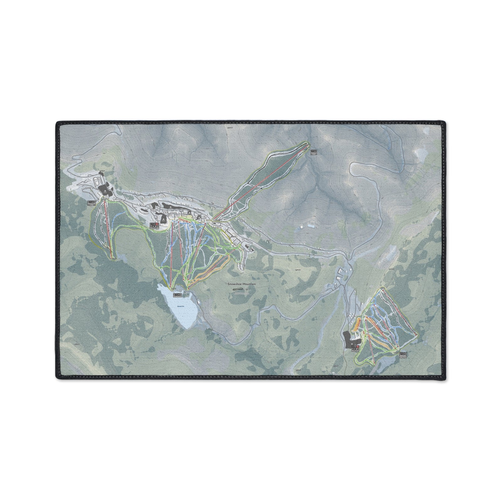 Snowshoe Mountain, West Virginia Ski Resort Map Heavy Duty Floor Mat