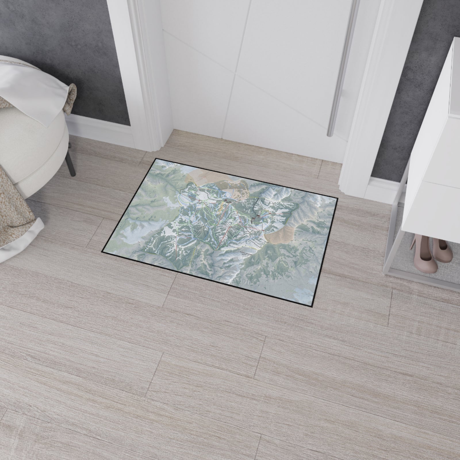 Powder Mountain, Utah Ski Resort Map Heavy Duty Floor Mat