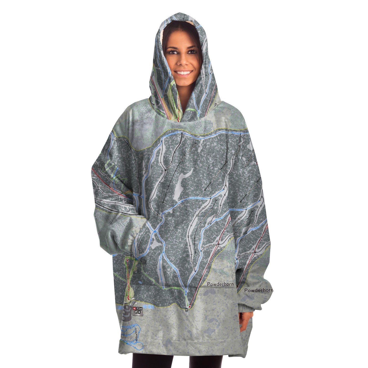 Powderhorn, Colorado Ski Trail Map - Snug Hoodie