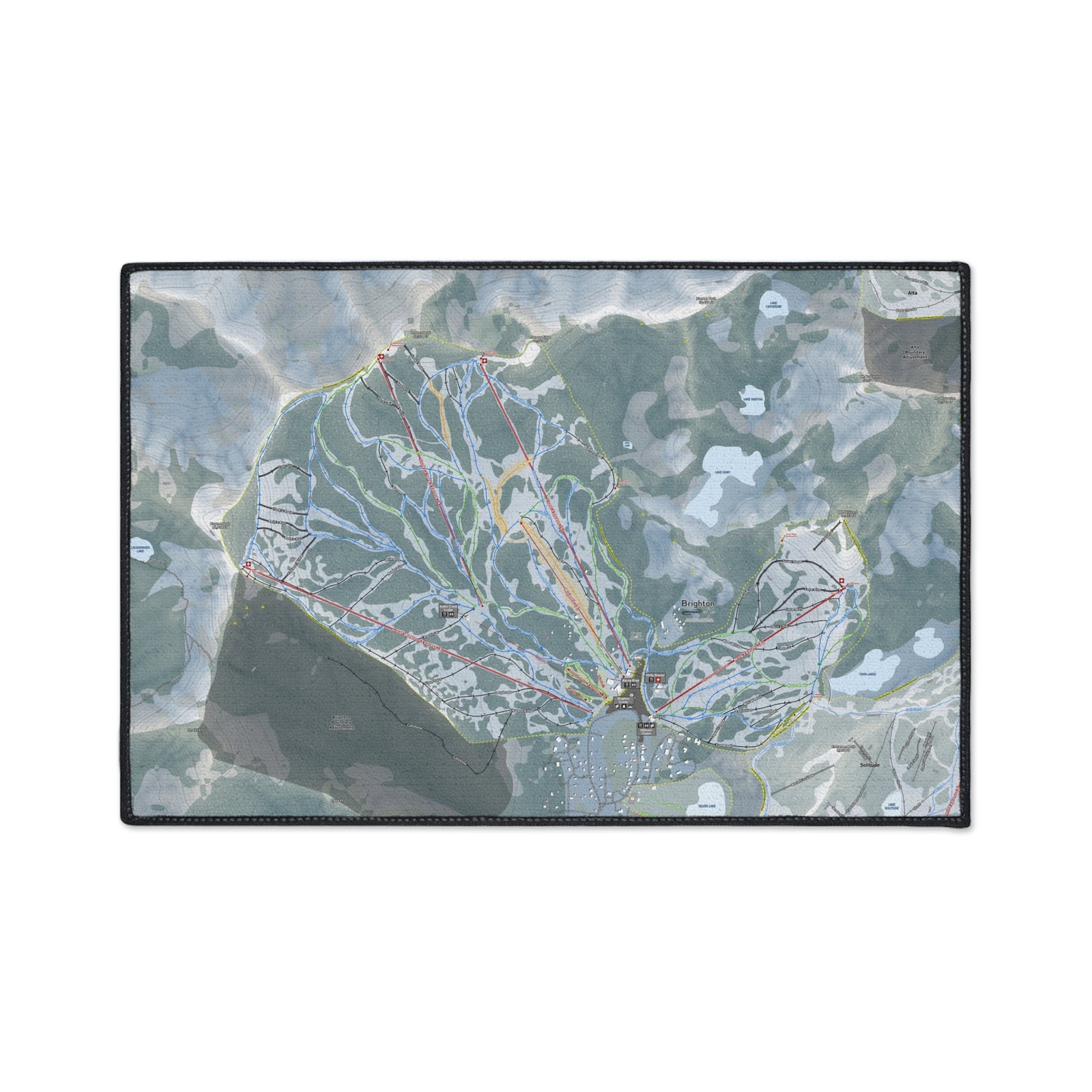 Brighton, Utah Ski Resort Map Heavy Duty Floor Mat
