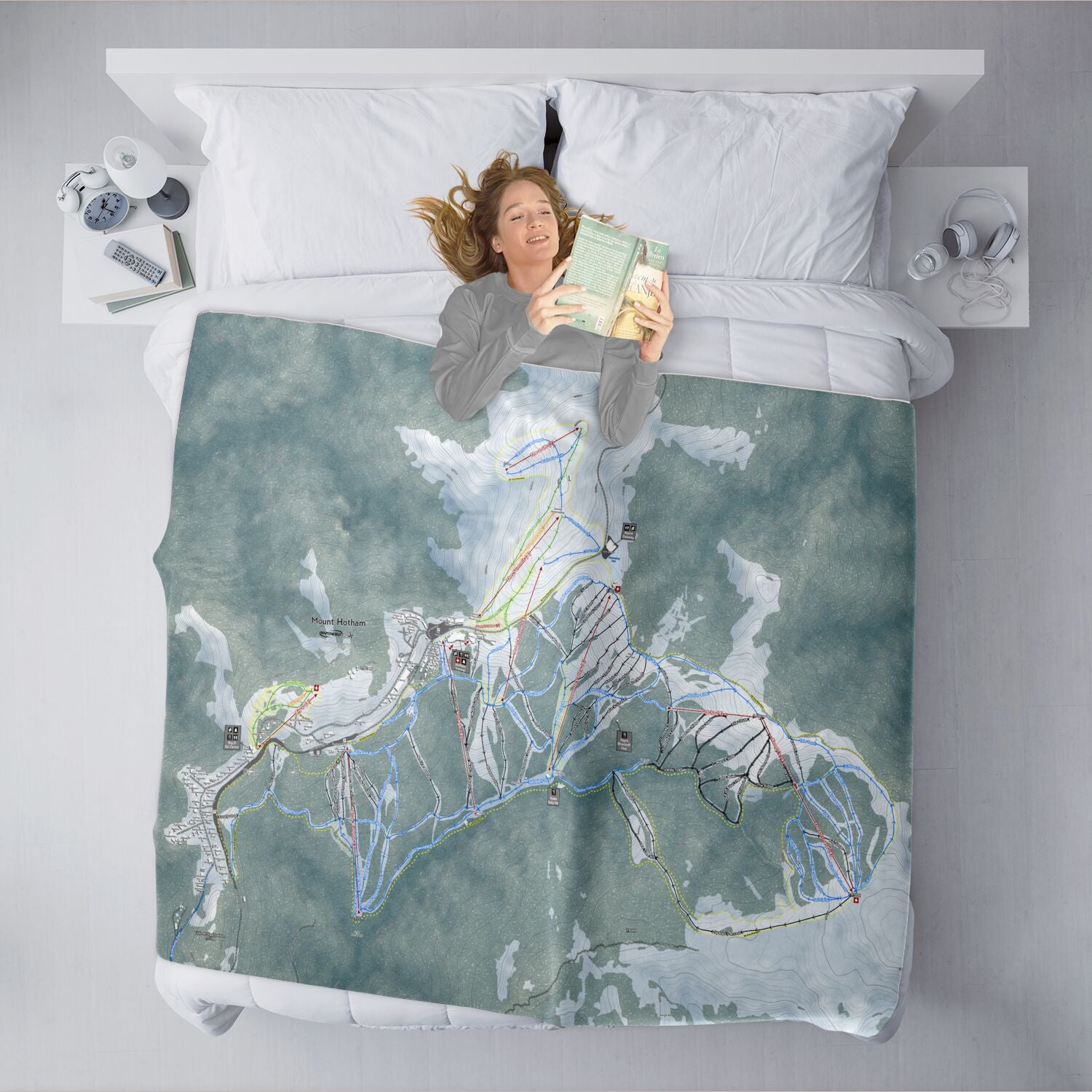 Mount Hotham, Australia Ski Resort Map XL Blanket