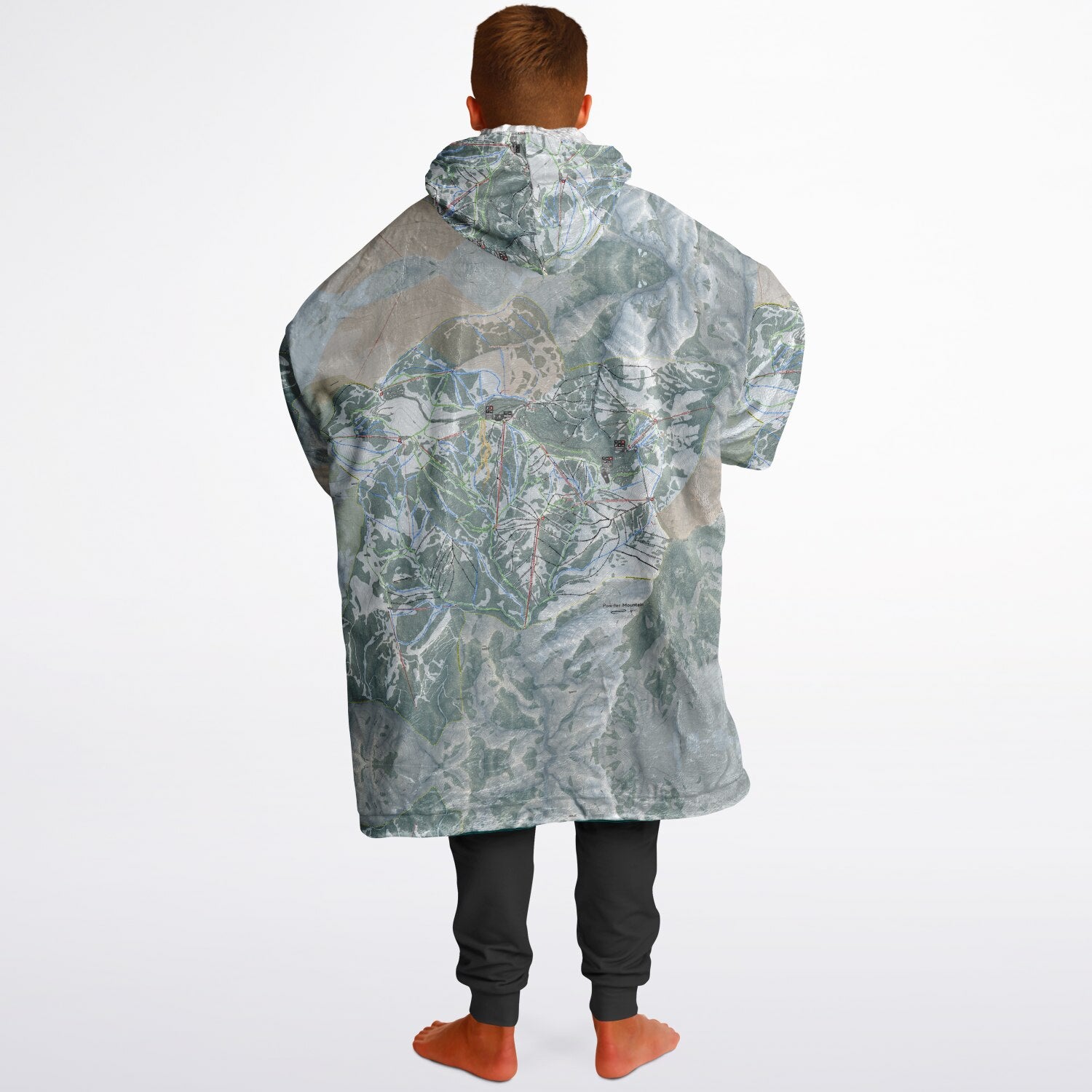 Powder Mountain, Utah Ski Resort Map Youth Reversible Snug Hoodie