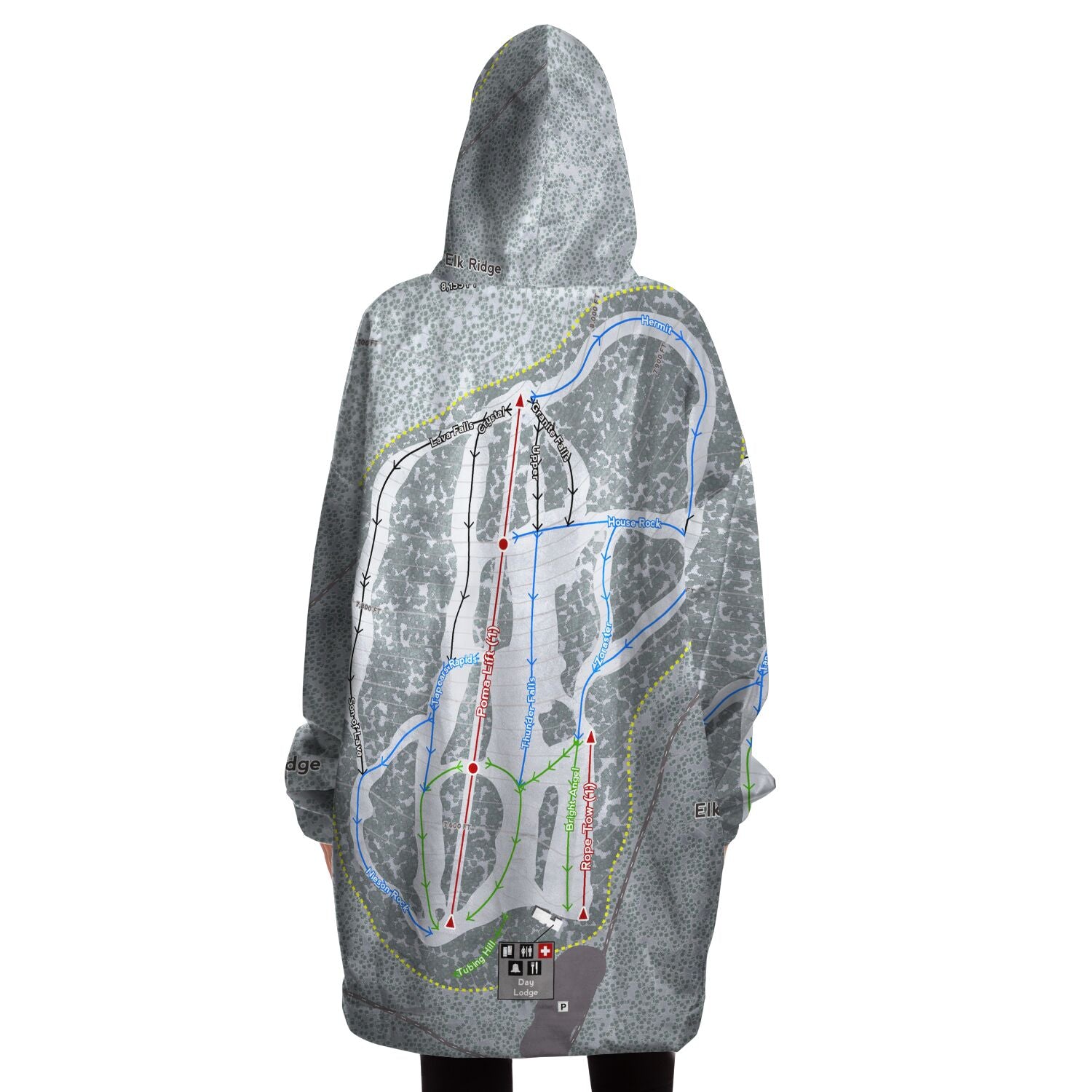 Elk Ridge, Arizona Ski Trail Map Snug Hoodie