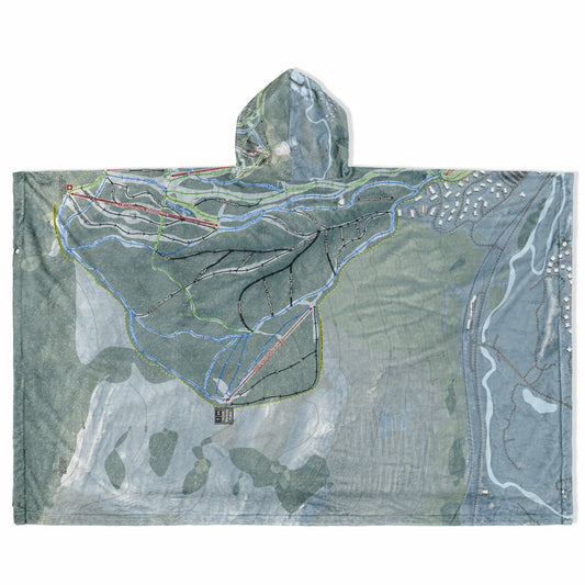 Bretton Woods, New Hampshire Ski Resort Map Flannel Blanket Poncho