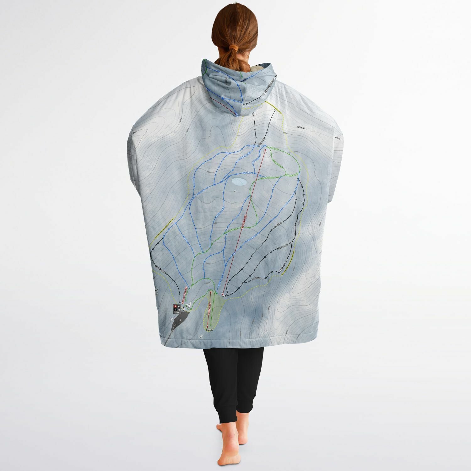 Ohau, New Zealand Ski Trail Map - Snug Hoodie