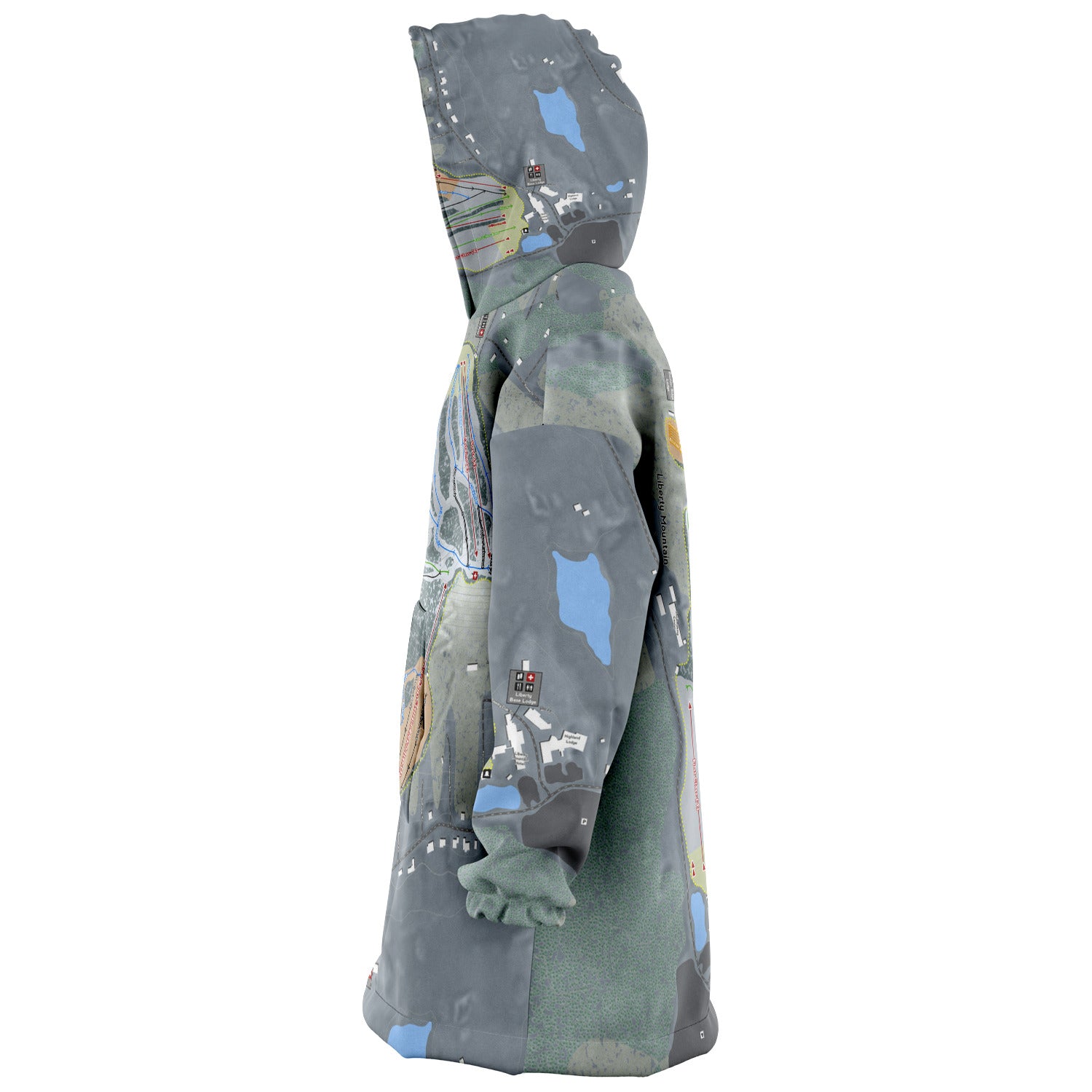 Liberty Mountain, Pennsylvania Ski Trail Map Snug Hoodie