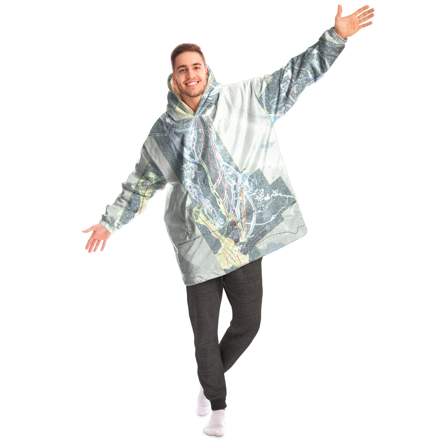 Arizona Snowbowl, Arizona Ski Trail Map Snug Hoodie
