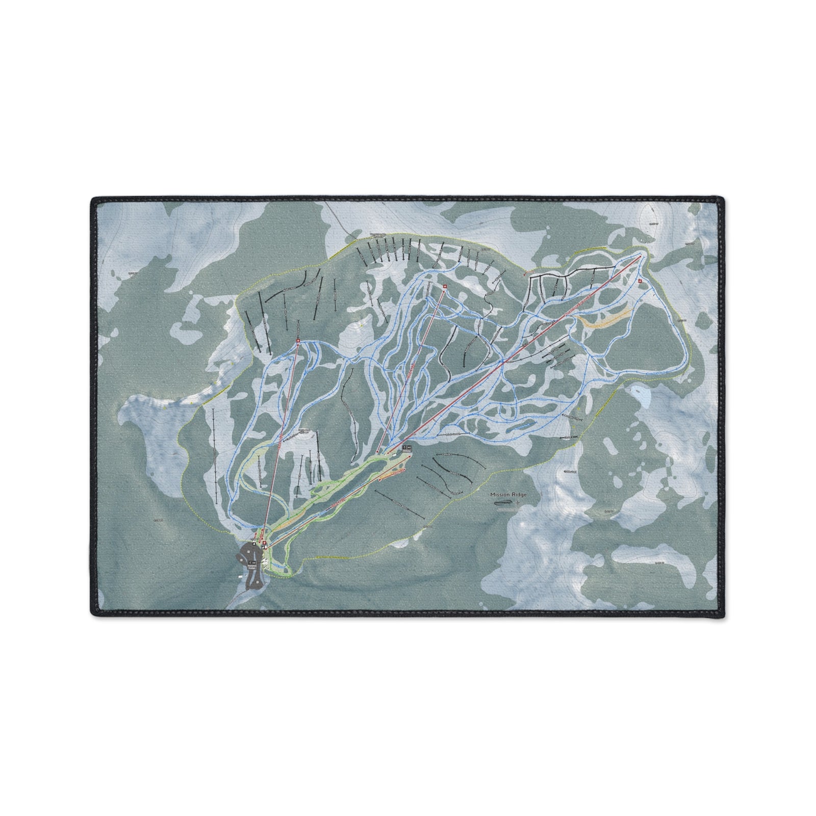 Mission Ridge, Washington Ski Resort Map Heavy Duty Floor Mat