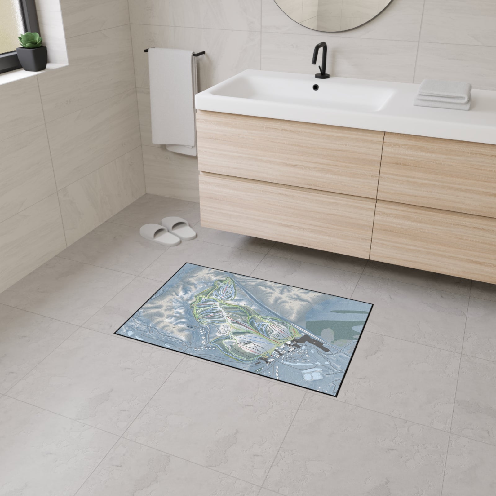 Crystal Mountain, Michigan Ski Resort Map Heavy Duty Floor Mat