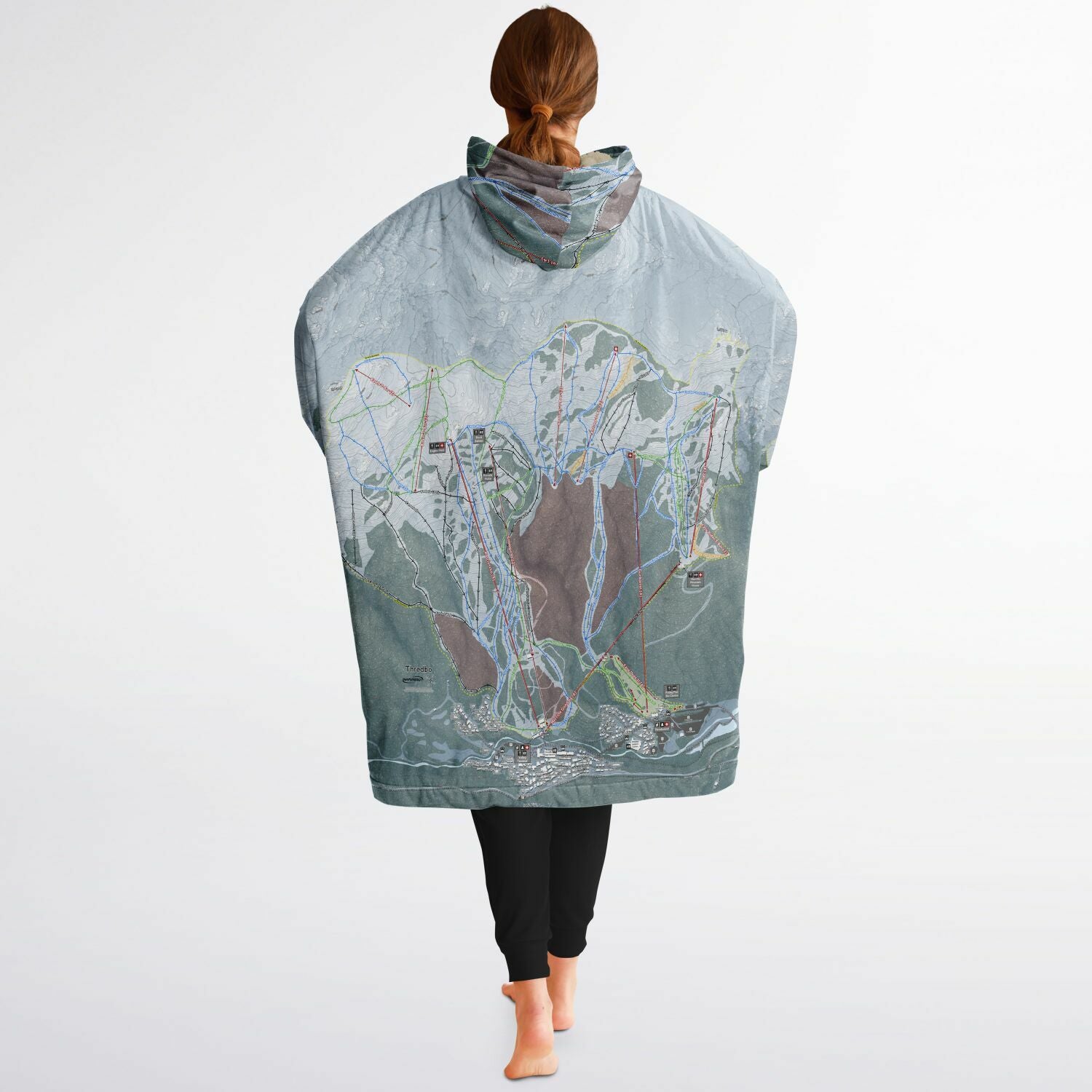 Thredbo, Australia Ski Trail Map - Snug Hoodie