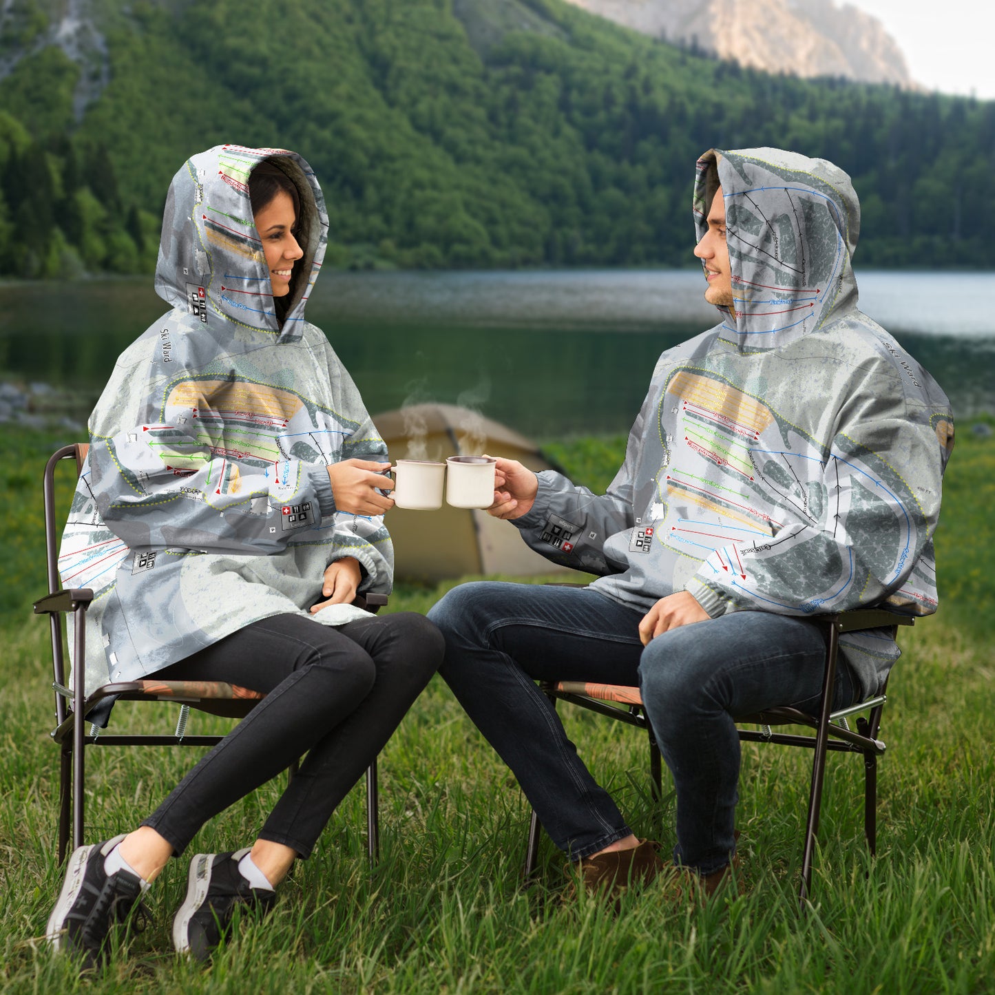 Ski Ward, Massachusetts Ski Trail Map Snug Hoodie