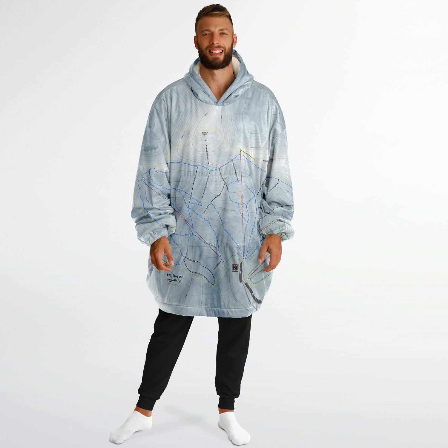 Mt Dobson, New Zealand Ski Trail Map - Snug Hoodie