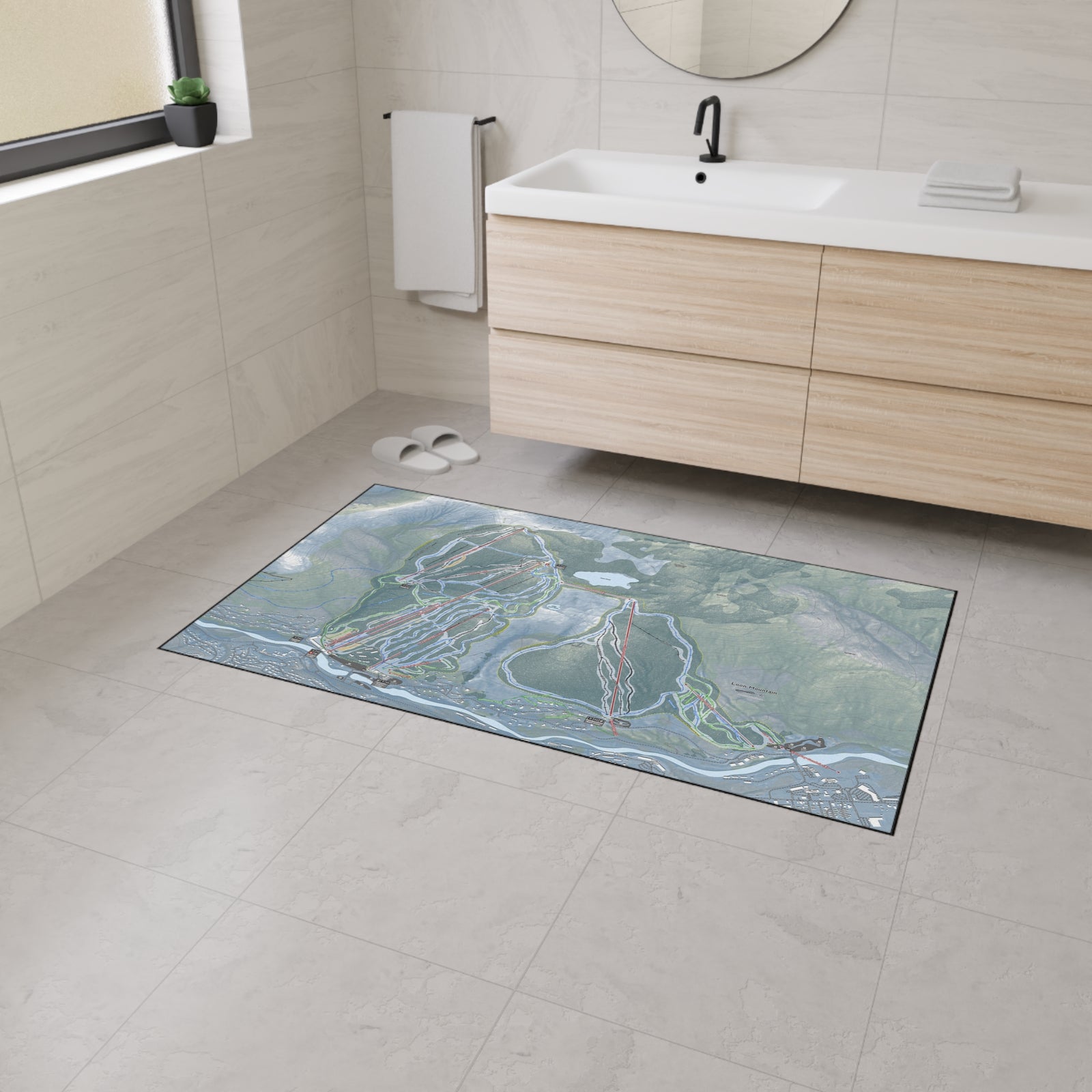 Loon Mountain, New Hampshire Ski Resort Map Heavy Duty Floor Mat