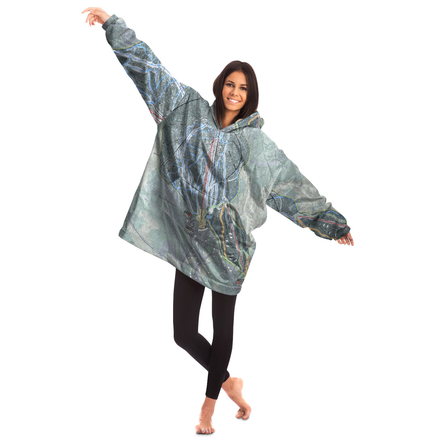 Burke Mountain, Vermont Ski Trail Map - Snug Hoodie