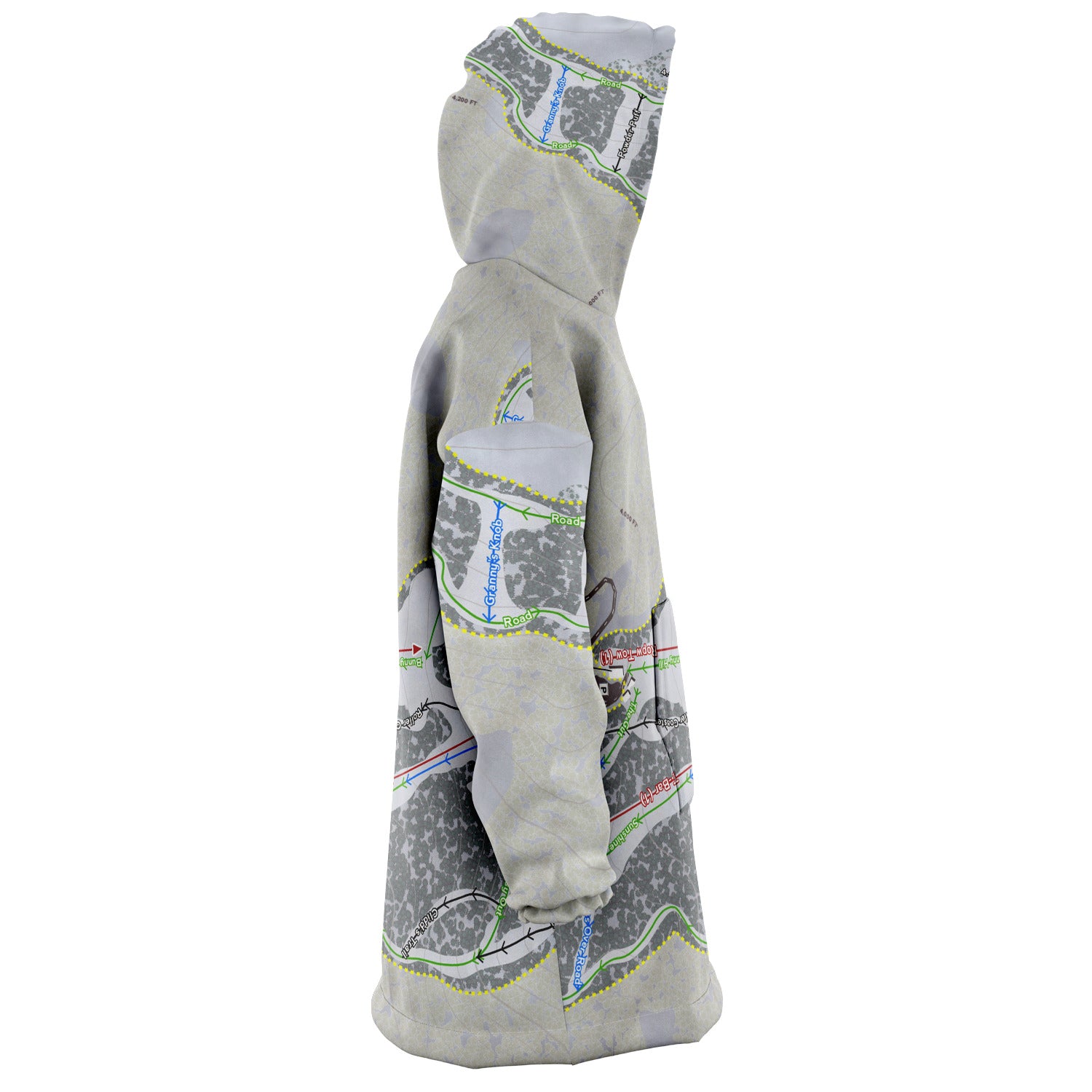 Bald Mountain, Idaho Ski Trail Map Snug Hoodie