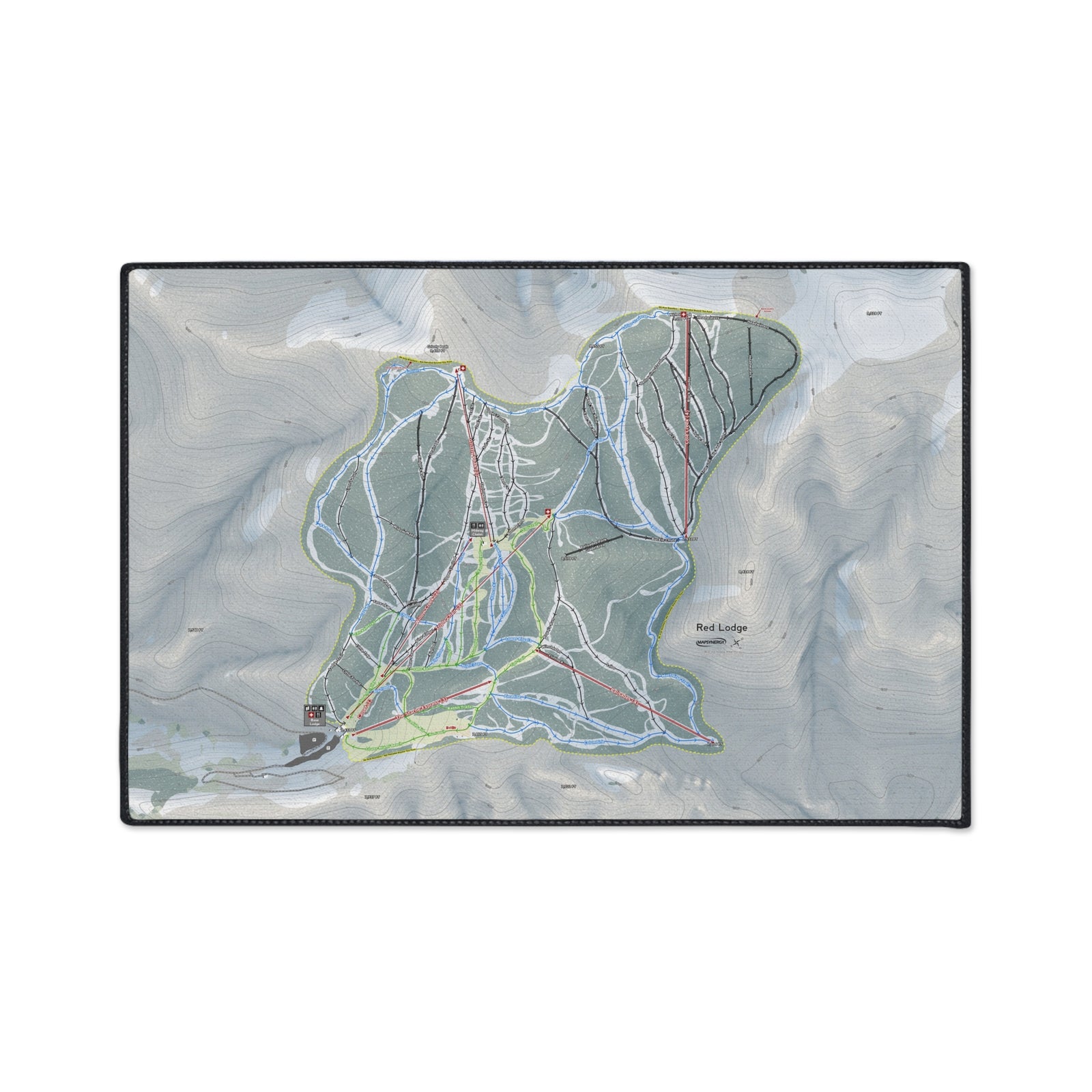 Red Lodge, Montana Ski Resort Map Heavy Duty Floor Mat