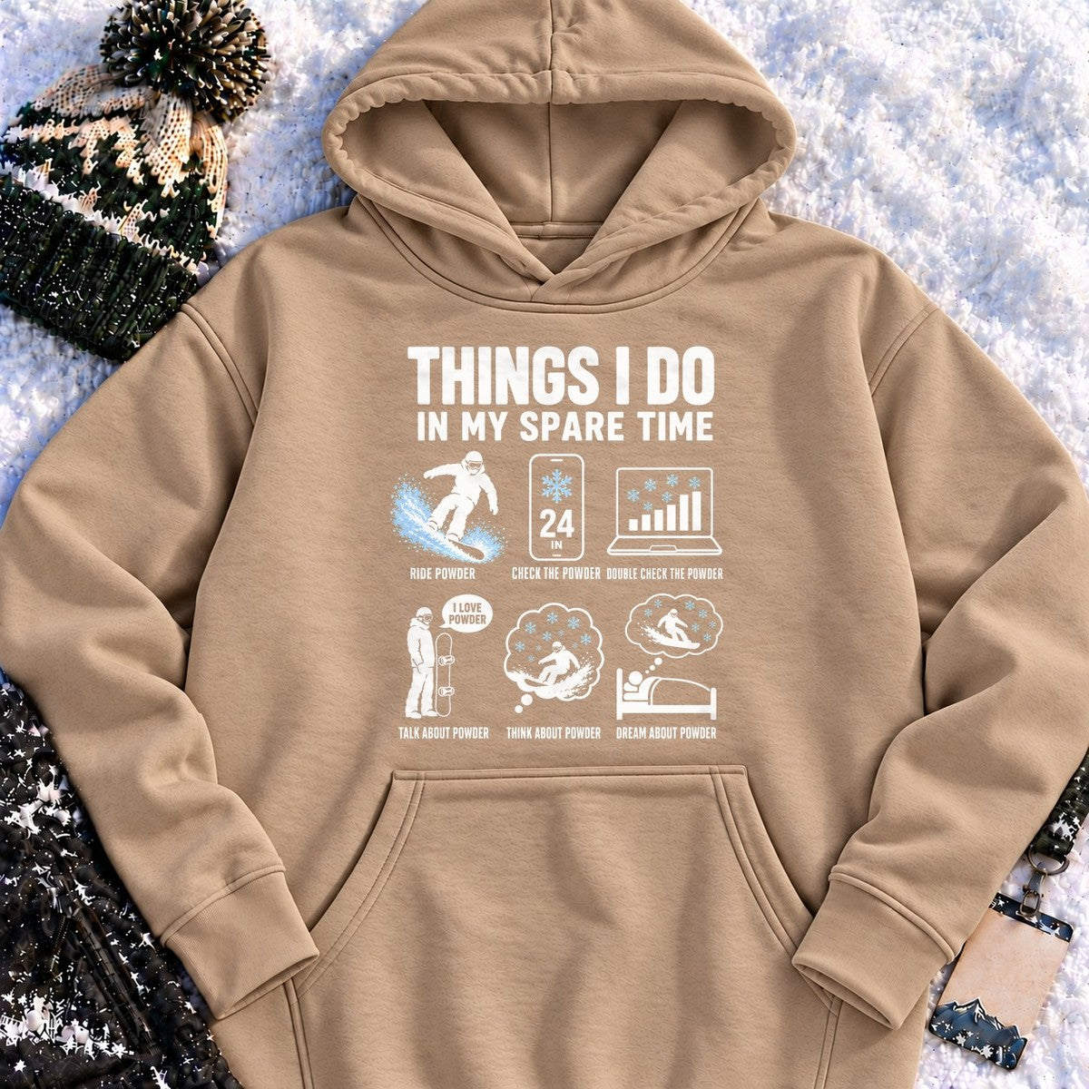 Spare Time Snowboard Powder - Hoodie (Latte)