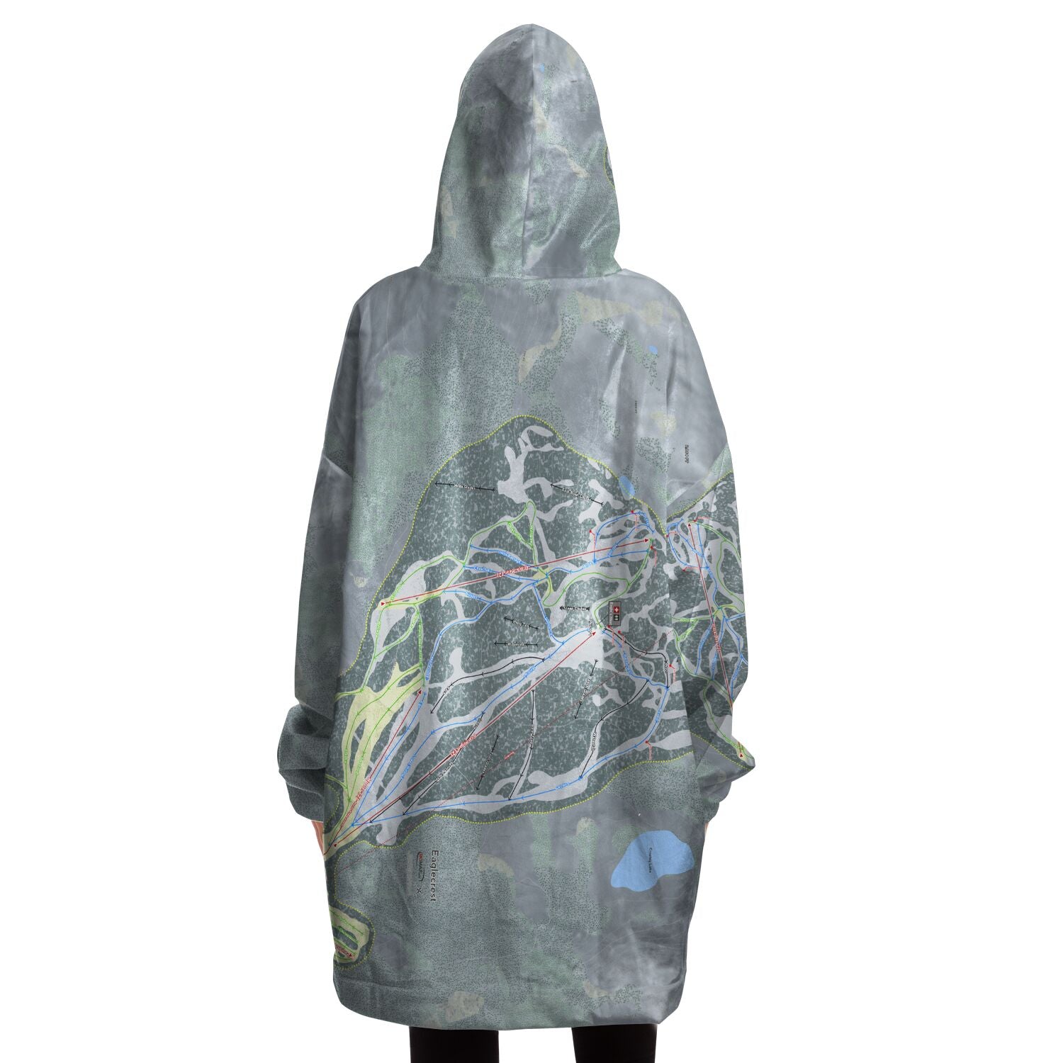 Eaglecrest, Alaska Ski Trail Map Snug Hoodie