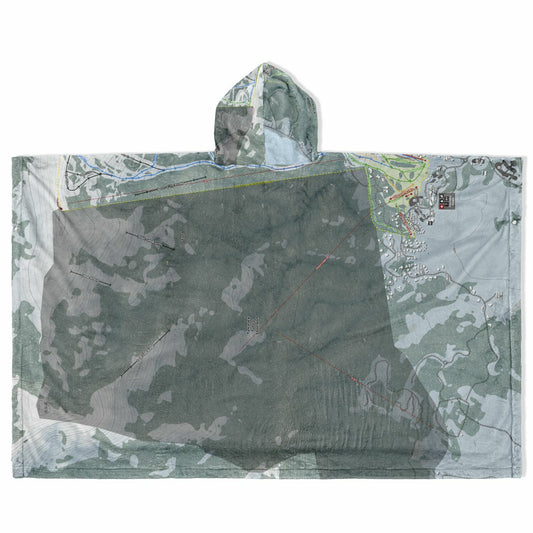 Tamarack, Idaho Ski Resort Map Flannel Blanket Poncho