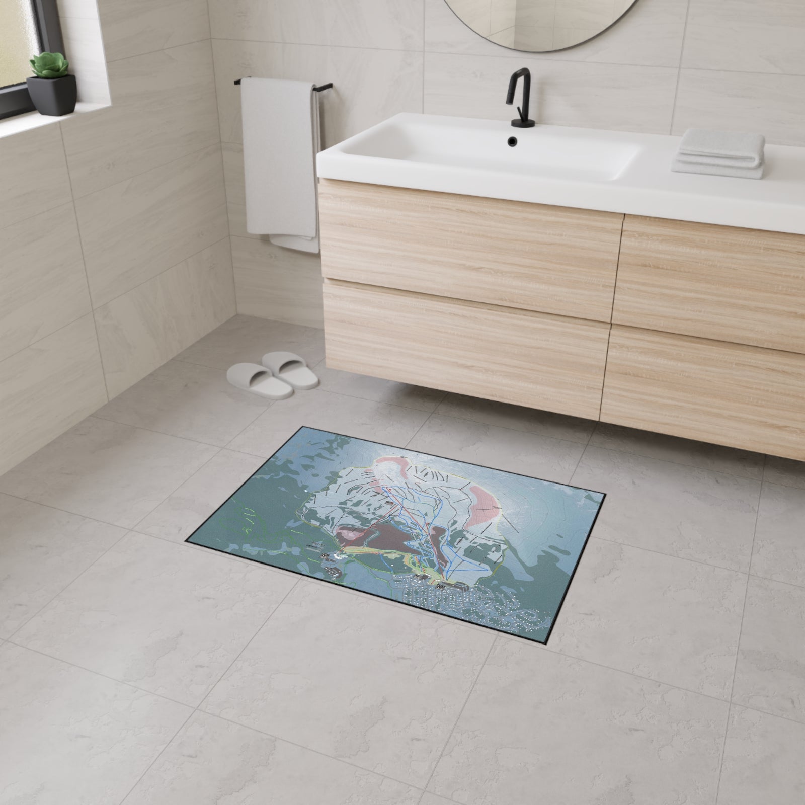Alyeska, Alaska Ski Resort Map Heavy Duty Floor Mat