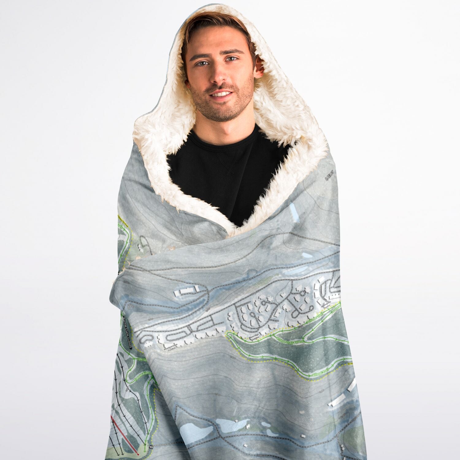 Seven Springs, Pennsylvania Ski Trail Map - Adult Hooded Blanket