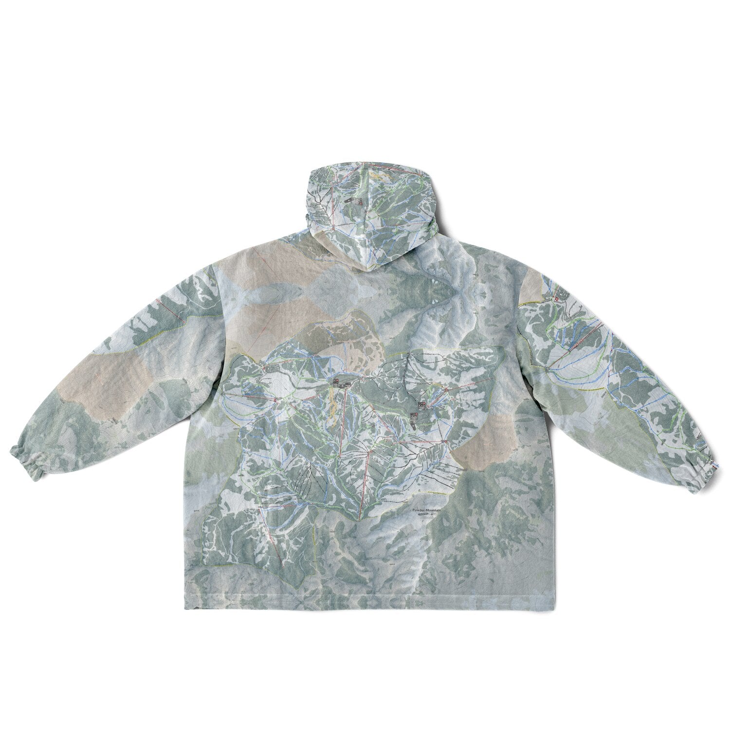 Powder Mountain, Utah Ski Resort Map Reversible Snug Hoodie