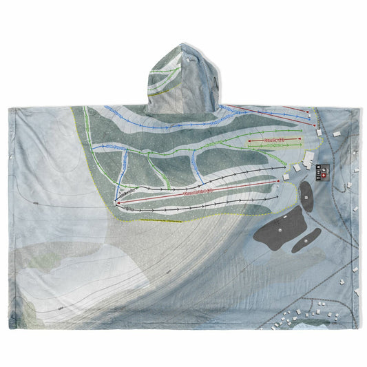 Song Mountain, New York Ski Resort Map Flannel Blanket Poncho