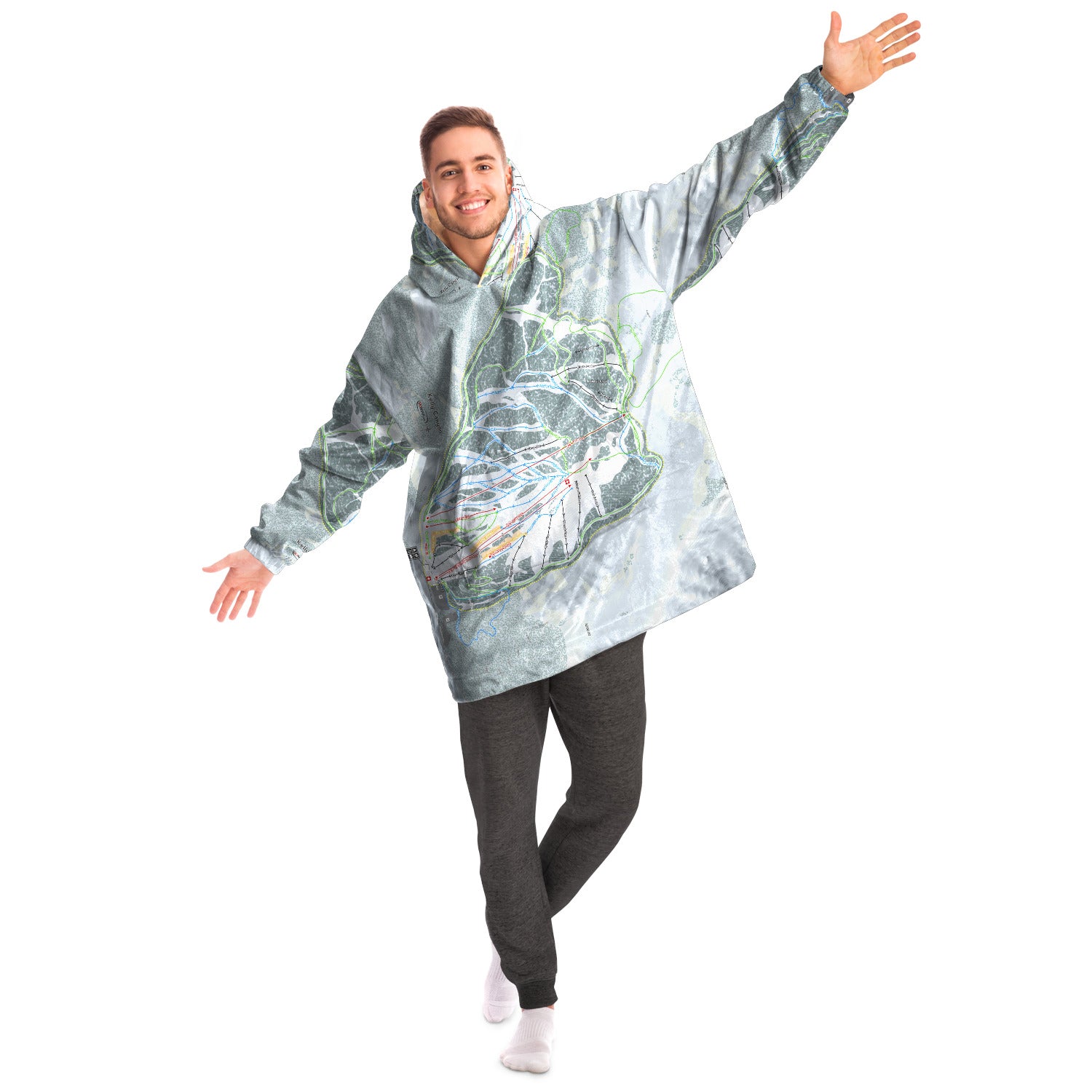 Kelly Canyon, Idaho Ski Trail Map Snug Hoodie