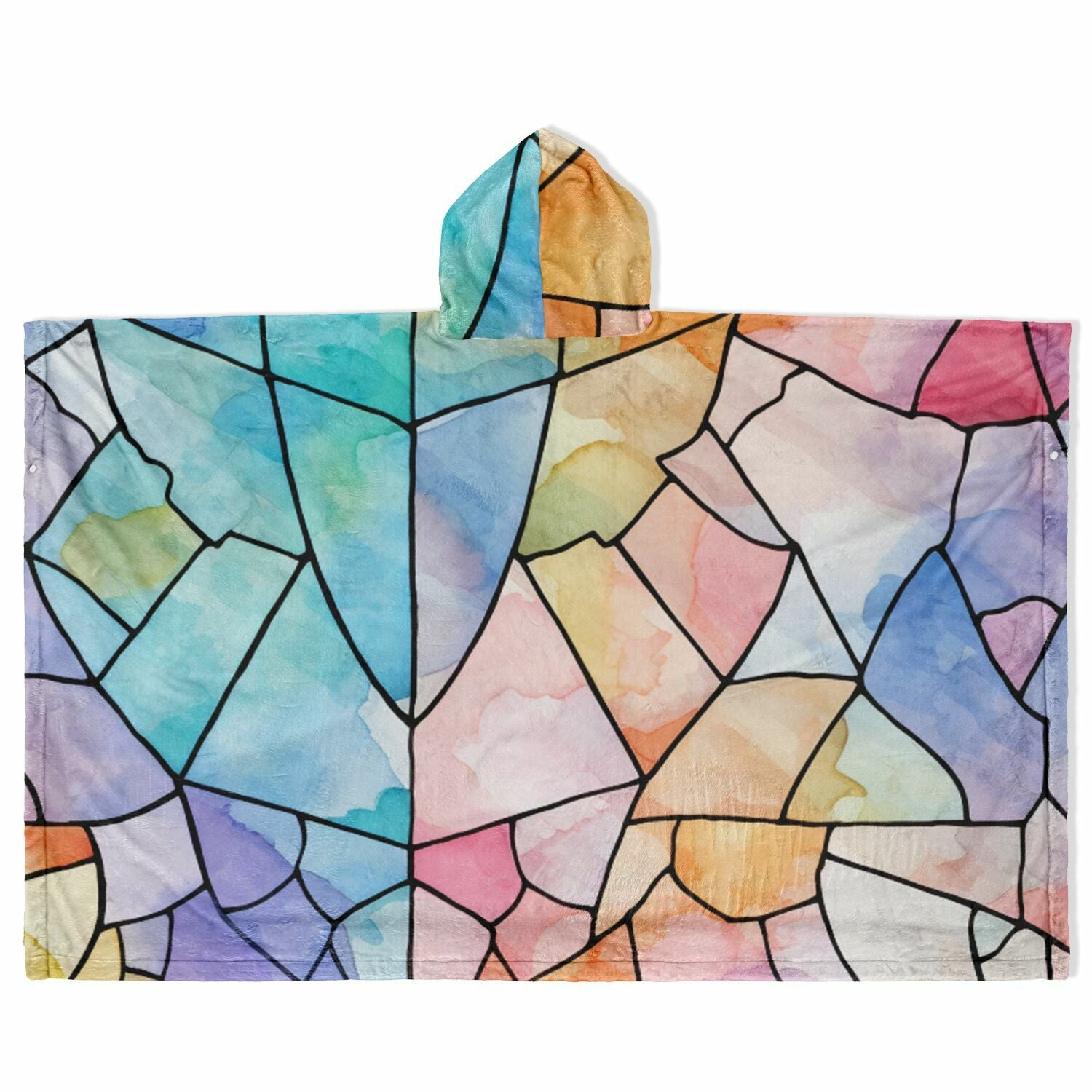 Stained Glass, Flannel Blanket Poncho