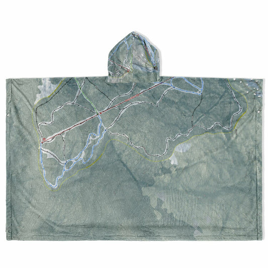 Mad River Glen, Vermont Ski Resort Map Flannel Blanket Poncho