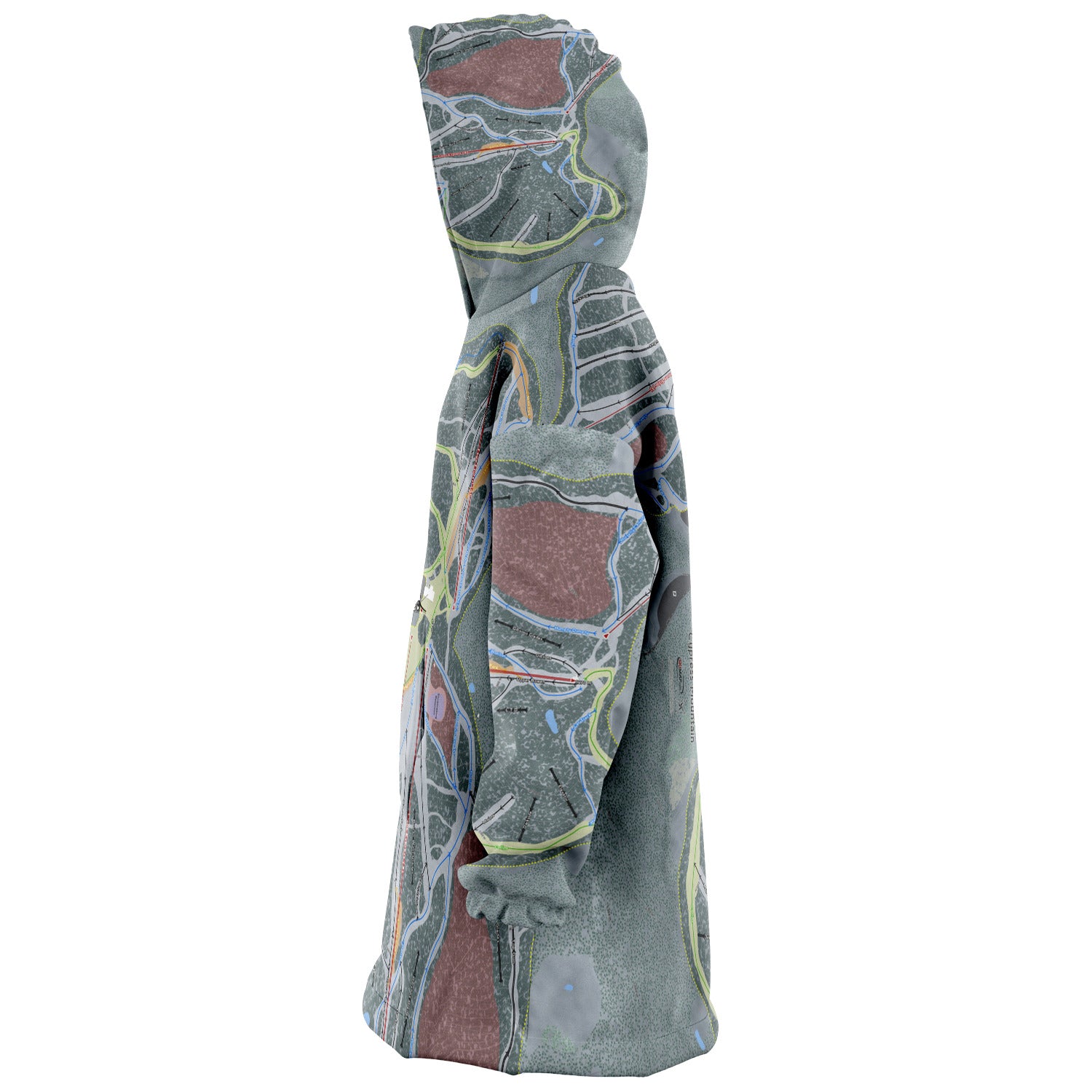 Cypress Mountain, British Columbia Ski Trail Map Snug Hoodie