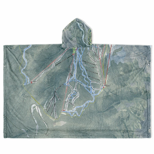 Whiteface Mountain, New York Ski Resort Map Flannel Blanket Poncho