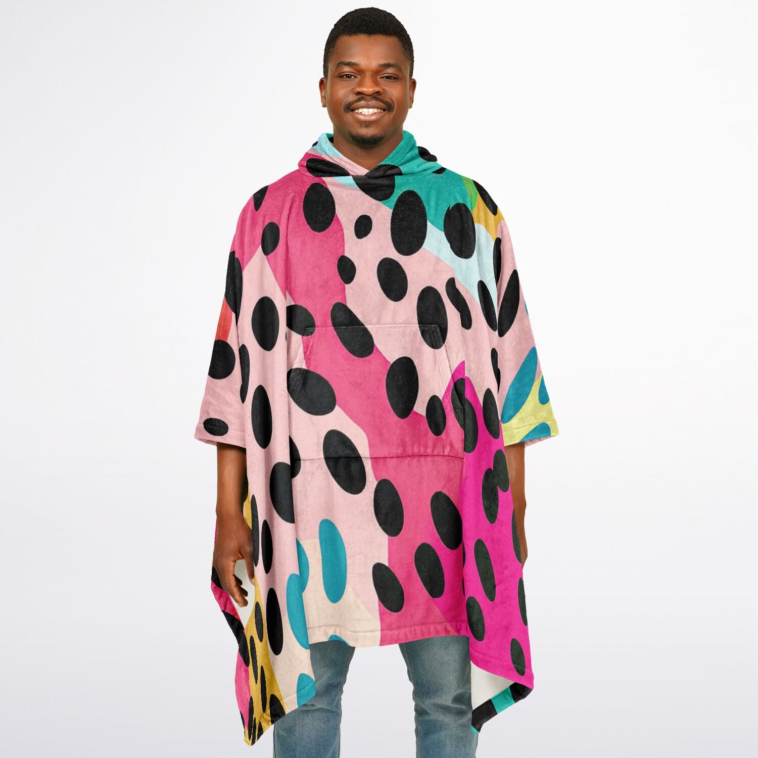 Leopard Print Pattern, Flannel Blanket Poncho